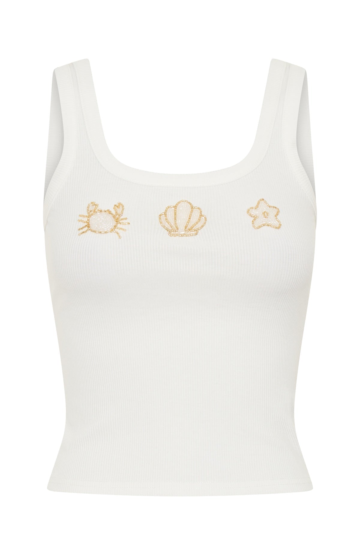 White Fox Be The One Rib Tank White