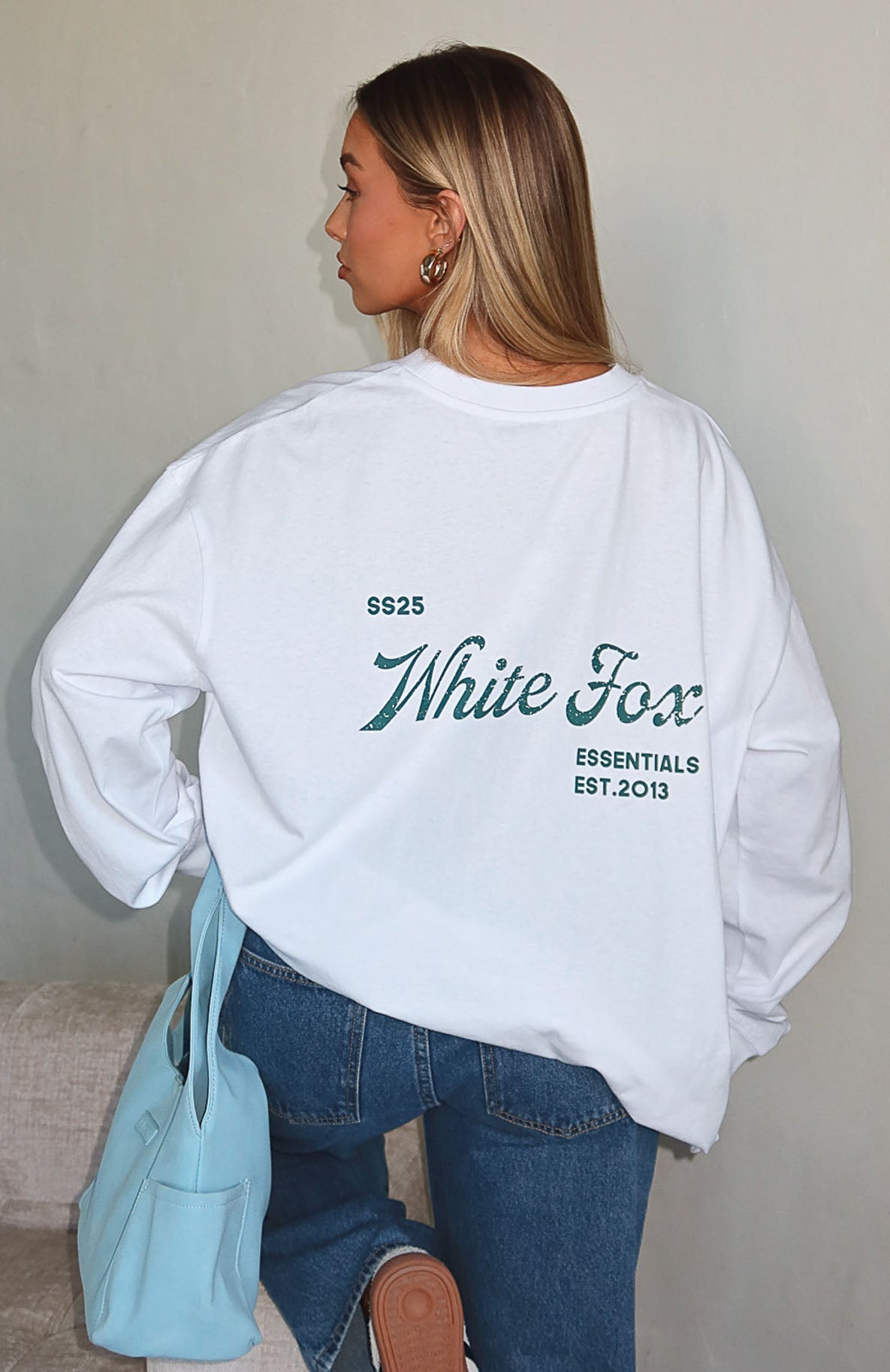 White Fox The Good Life Back Long Sleeve Tee White