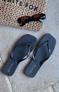 White Fox Josie Thong Sandals Black