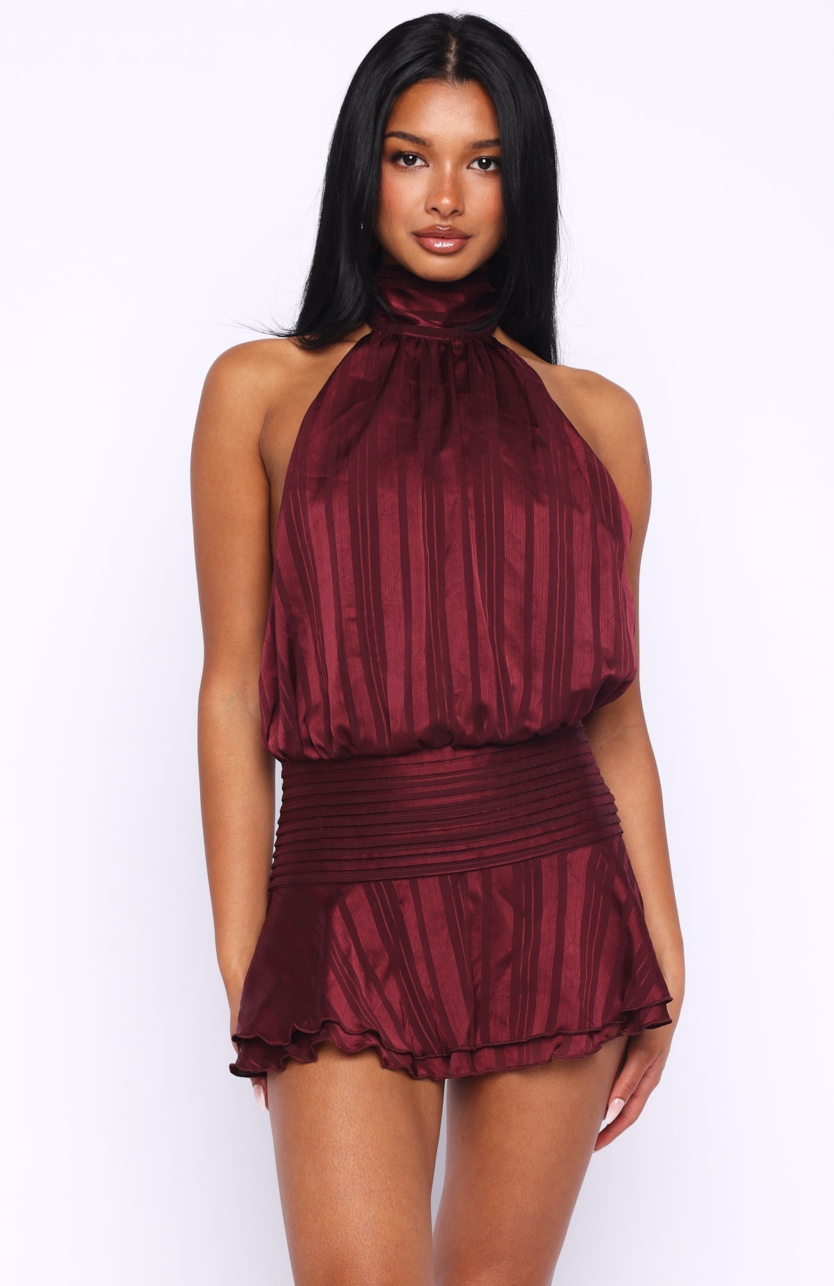 White Fox Captivate My Focus Mini Dress Wine