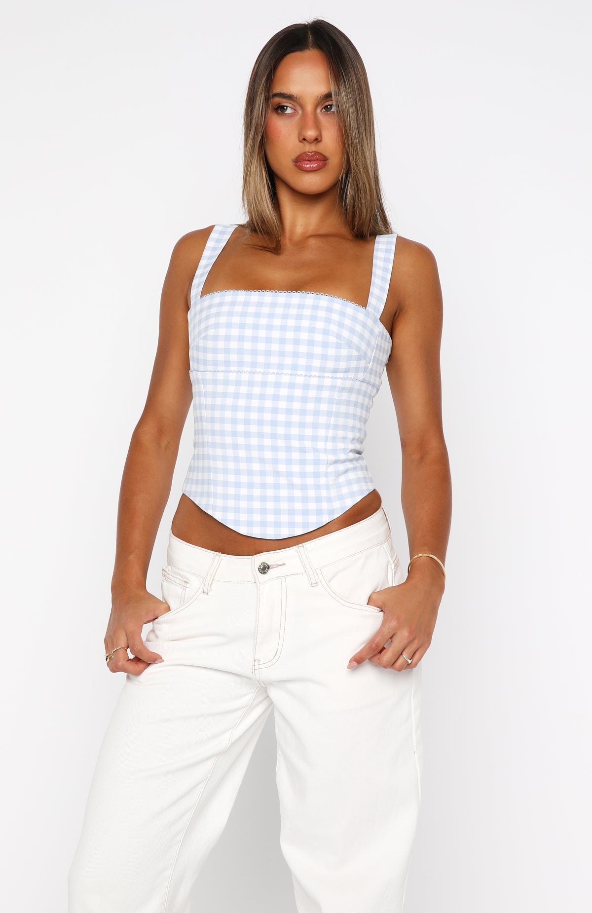 White Fox Crossed Your Mind Bustier Baby Blue