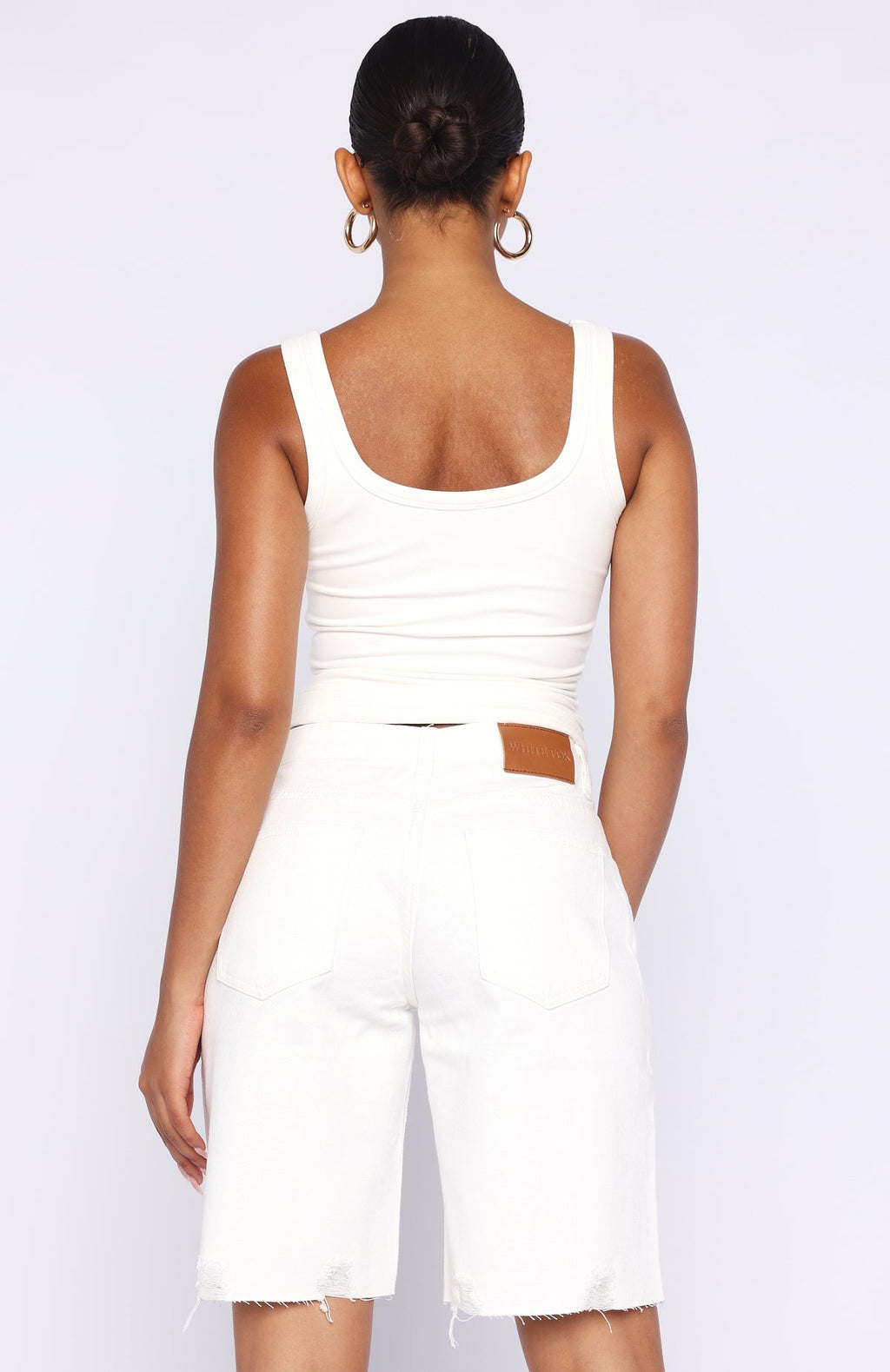 White Fox Kahlia Denim Shorts White