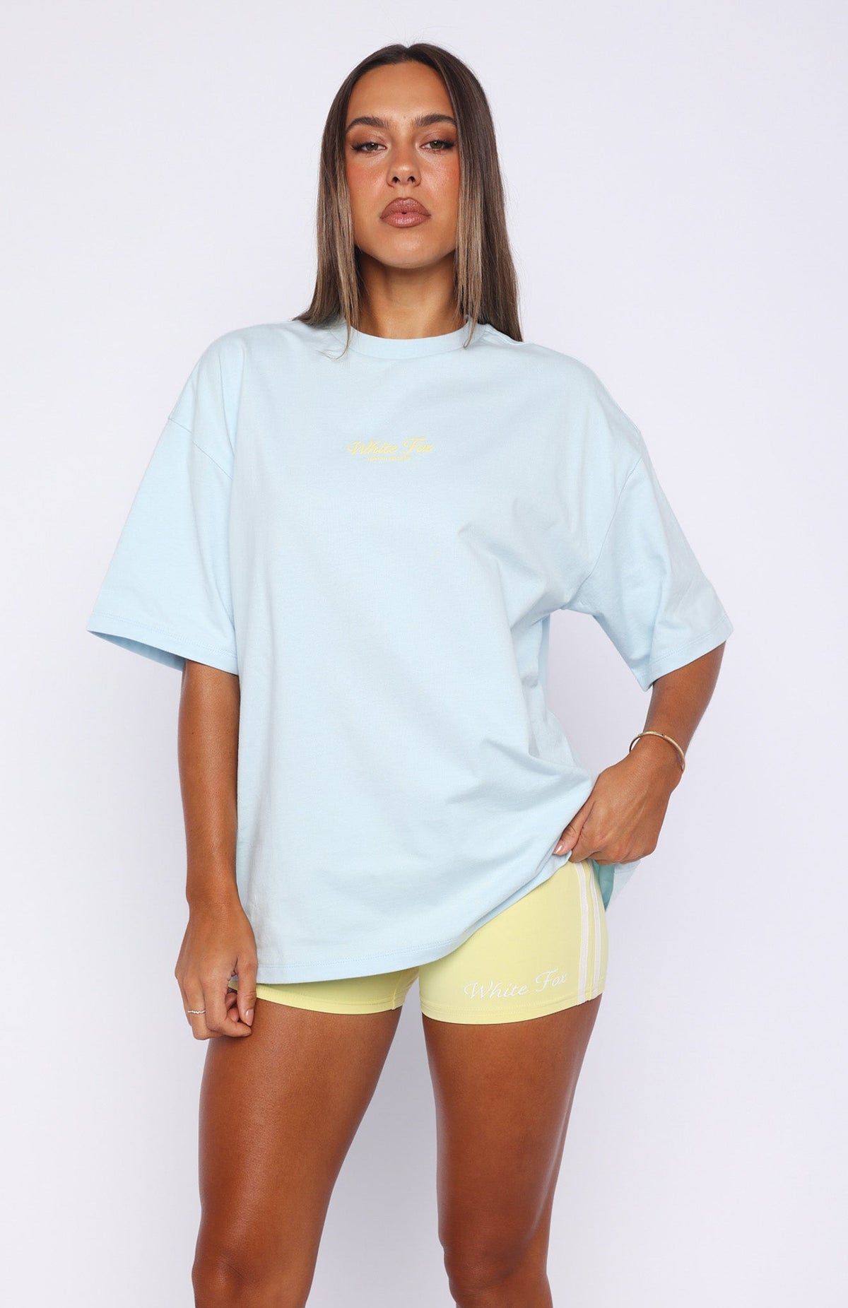 White Fox Verano Sixteen Azurra Oversized Tee Blue