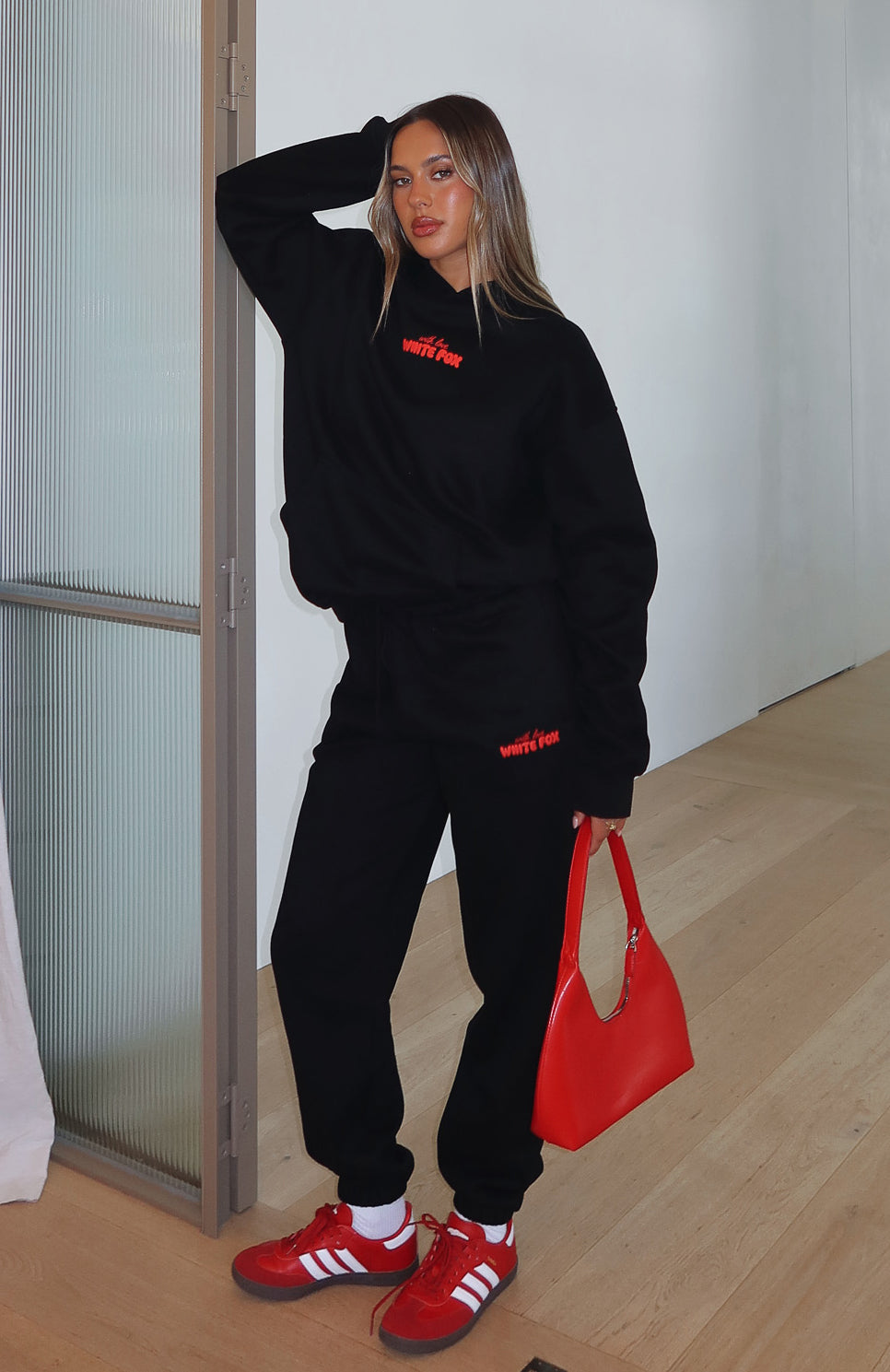White Fox With Love In The Moment Sweatpants Black