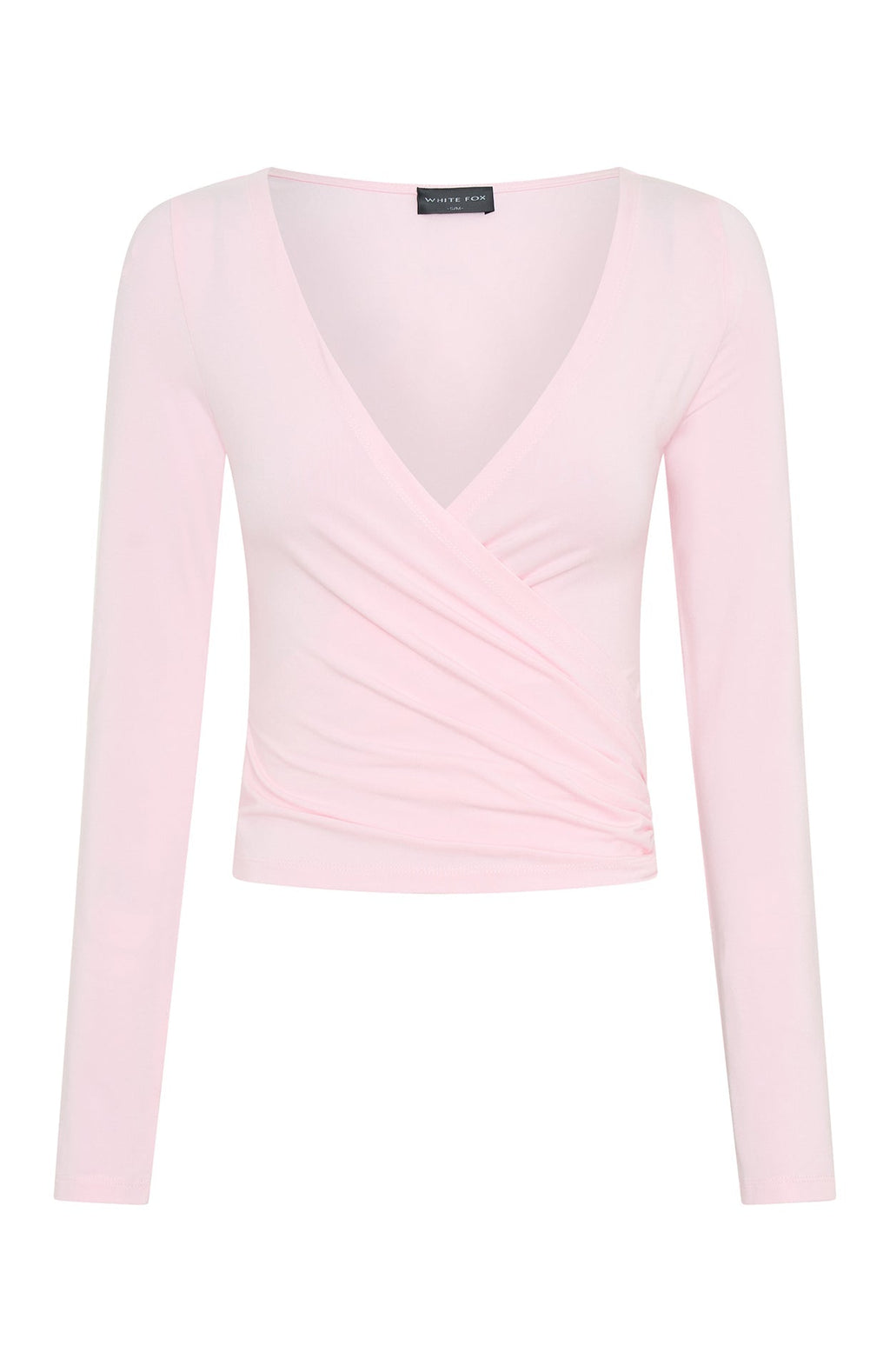White Fox Staying Cute Long Sleeve Wrap Top Ballet Pink
