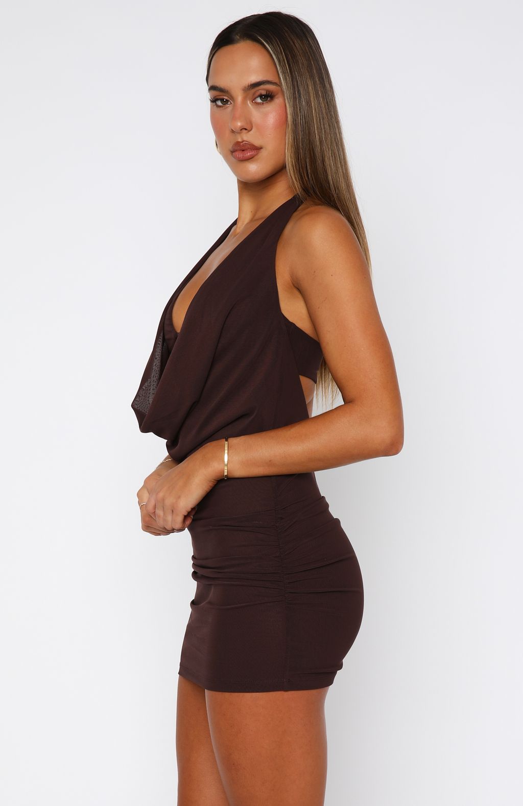 White Fox Better Than Revenge Mini Dress Chocolate