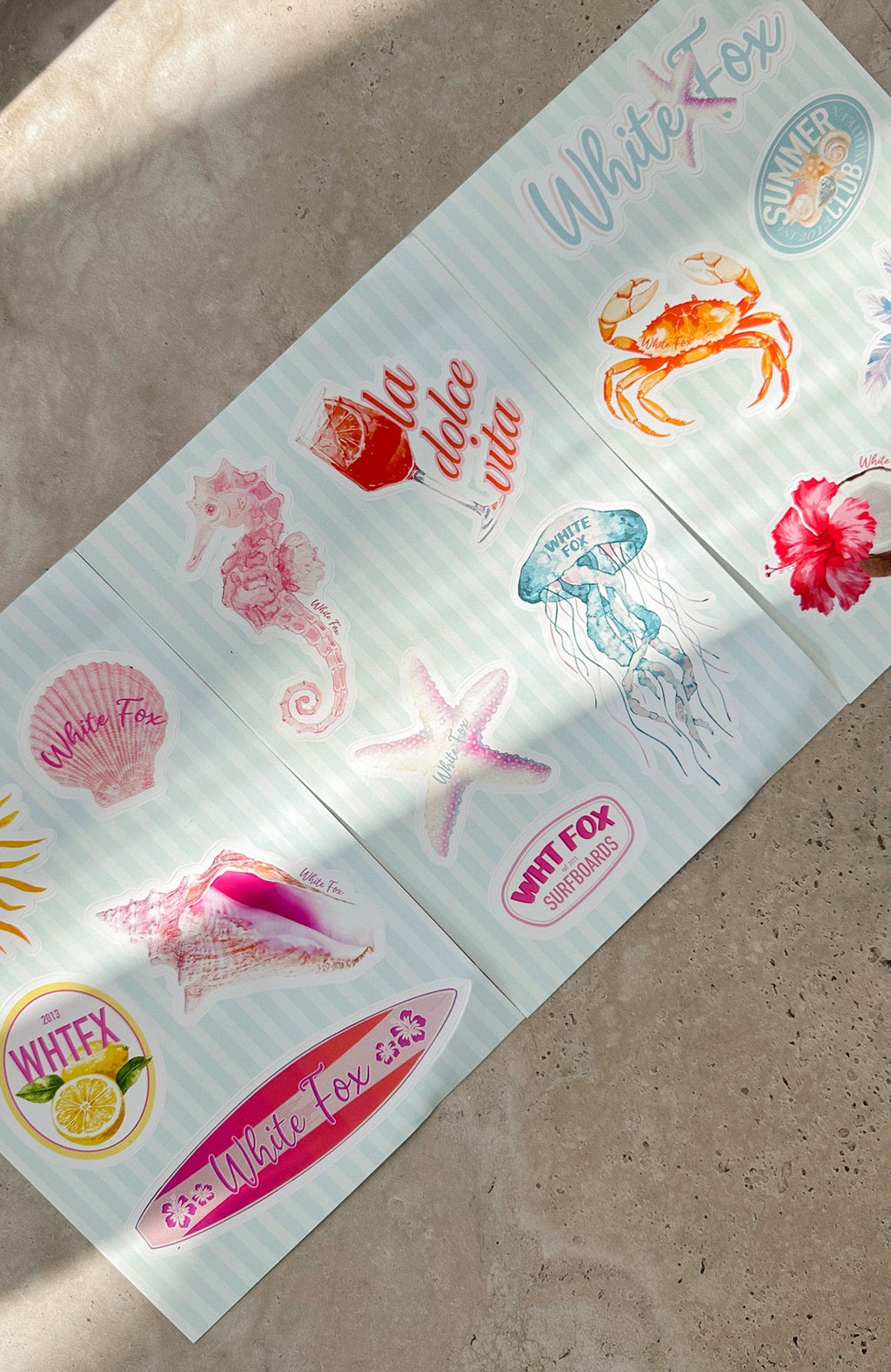White Fox Summer's Calling Sticker Pack Mixed