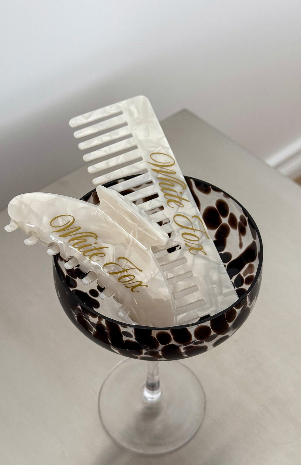 White Fox Cammy Hair Clip & Comb Set Pearl