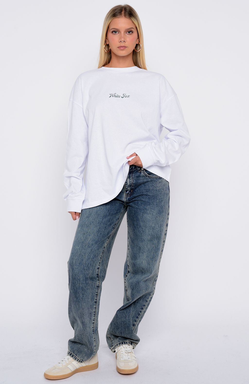 White Fox The Good Life Back Long Sleeve Tee White