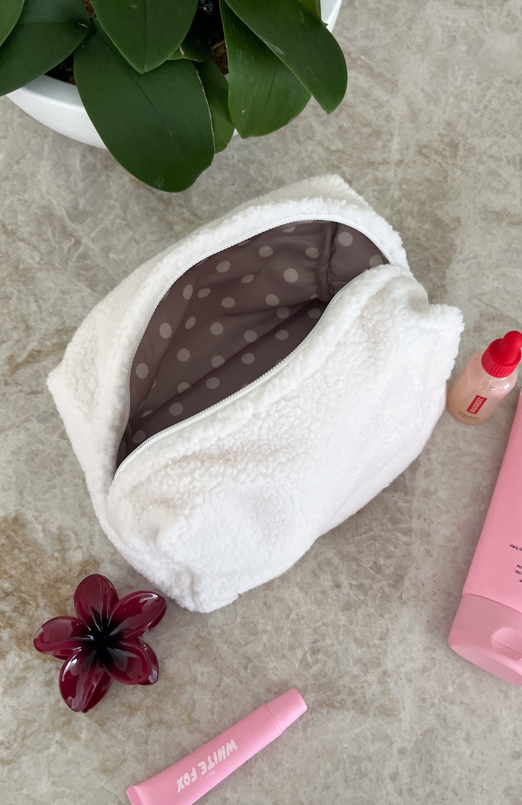 White Fox Kofi Cosmetic Bag Cream
