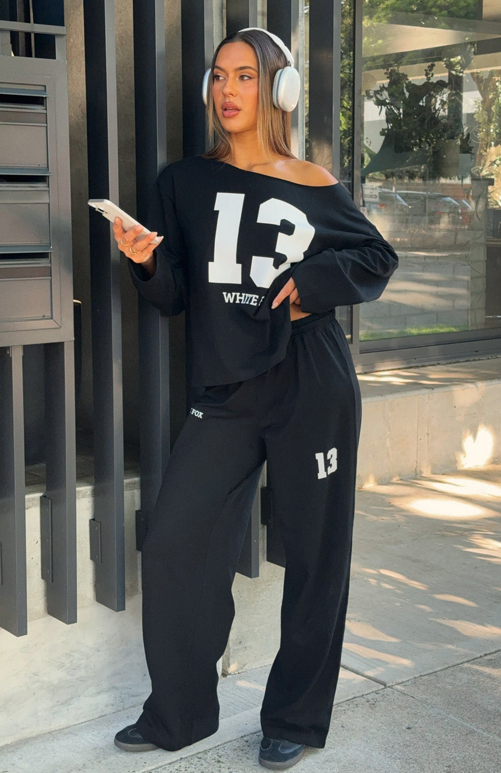 White Fox Only One Left Track Pants Black