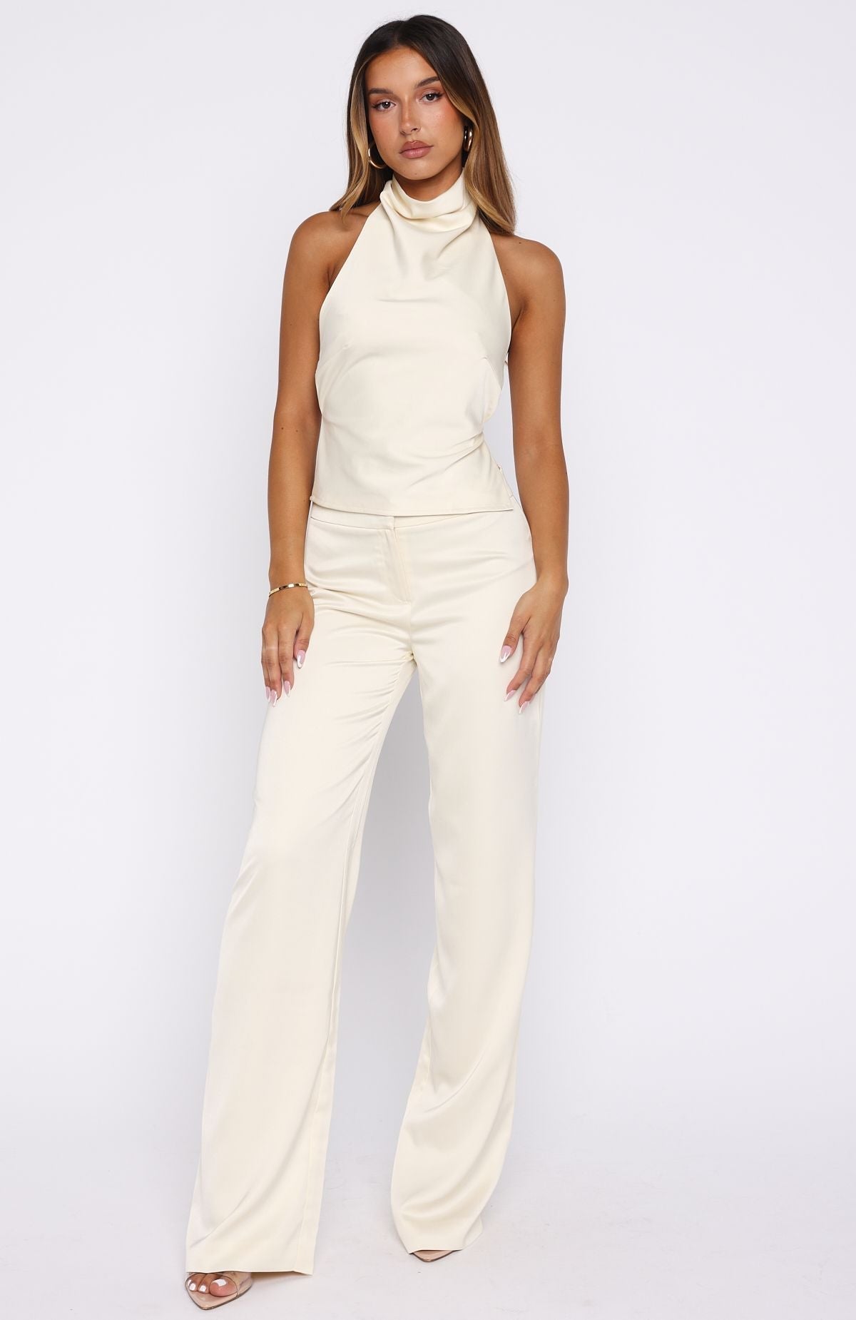 White Fox Time Passes Dress Pants Pearl
