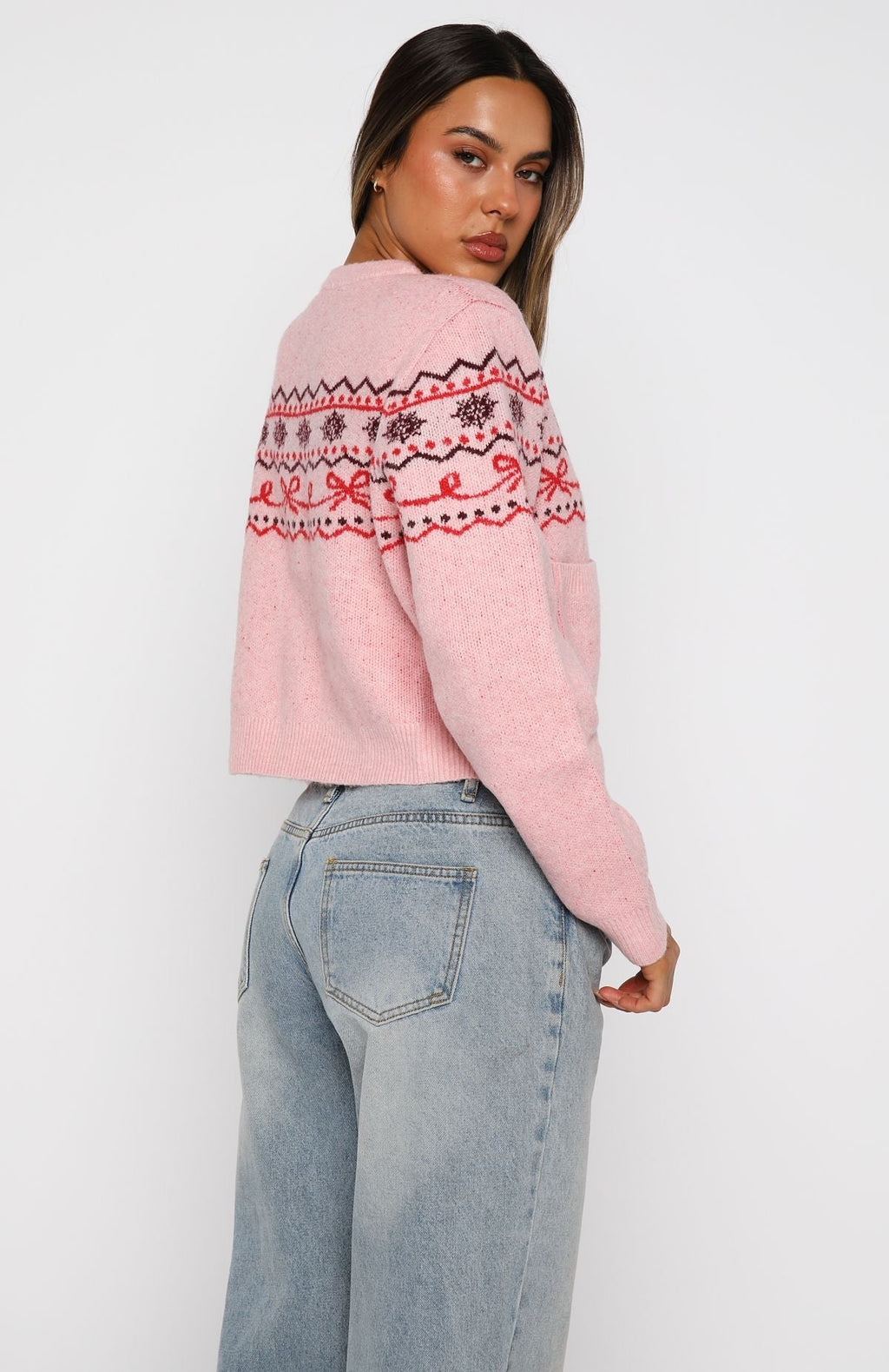White Fox Snowflake Cuddles Knit Cardigan Blossom