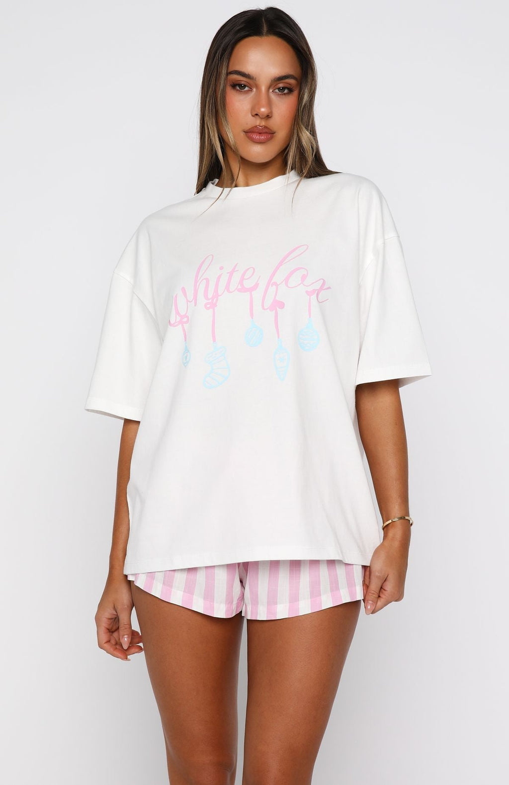 White Fox Silly Season Pyjama Oversized Tee White