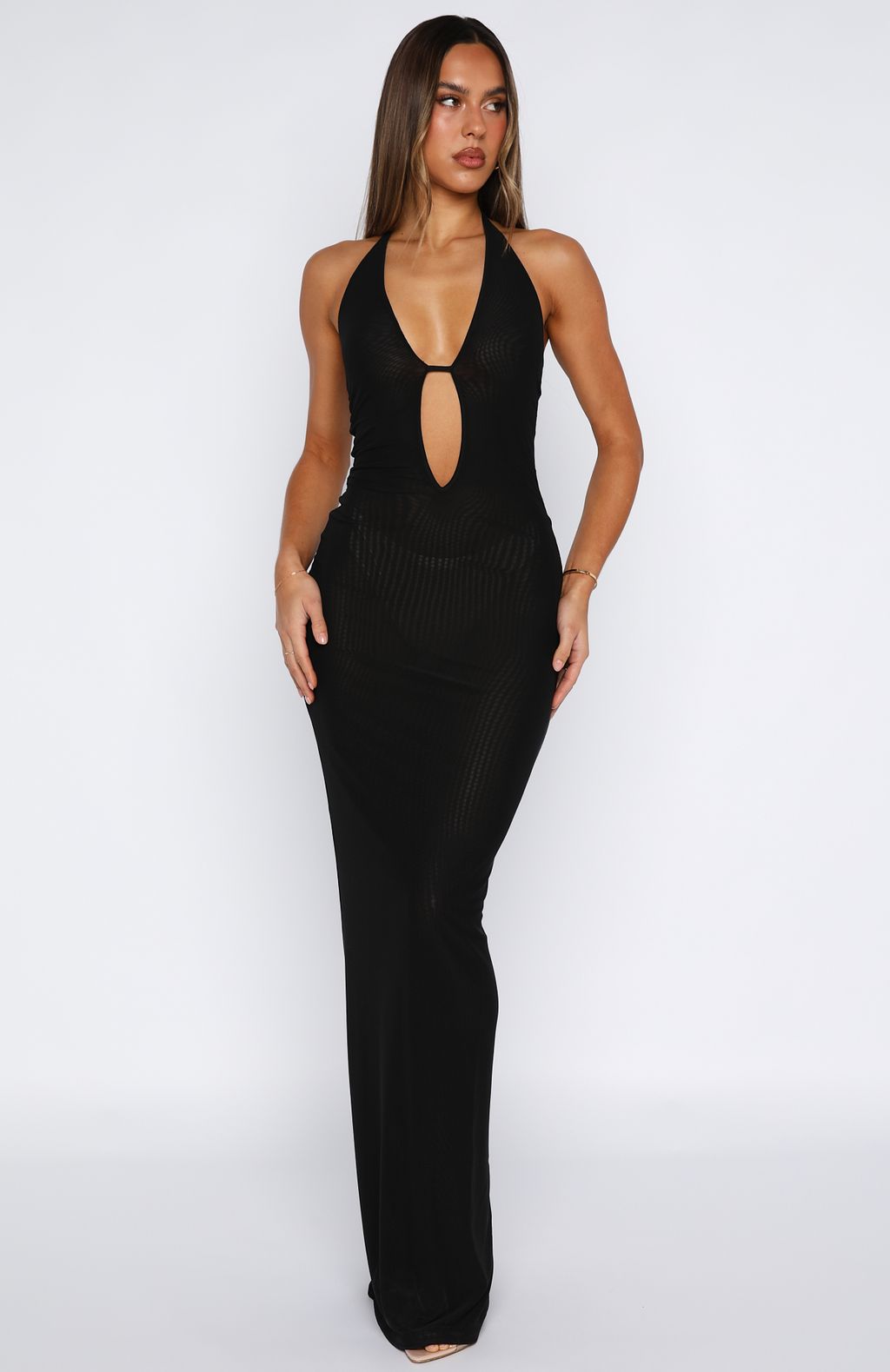 White Fox Bets Are Off Maxi Dress Black