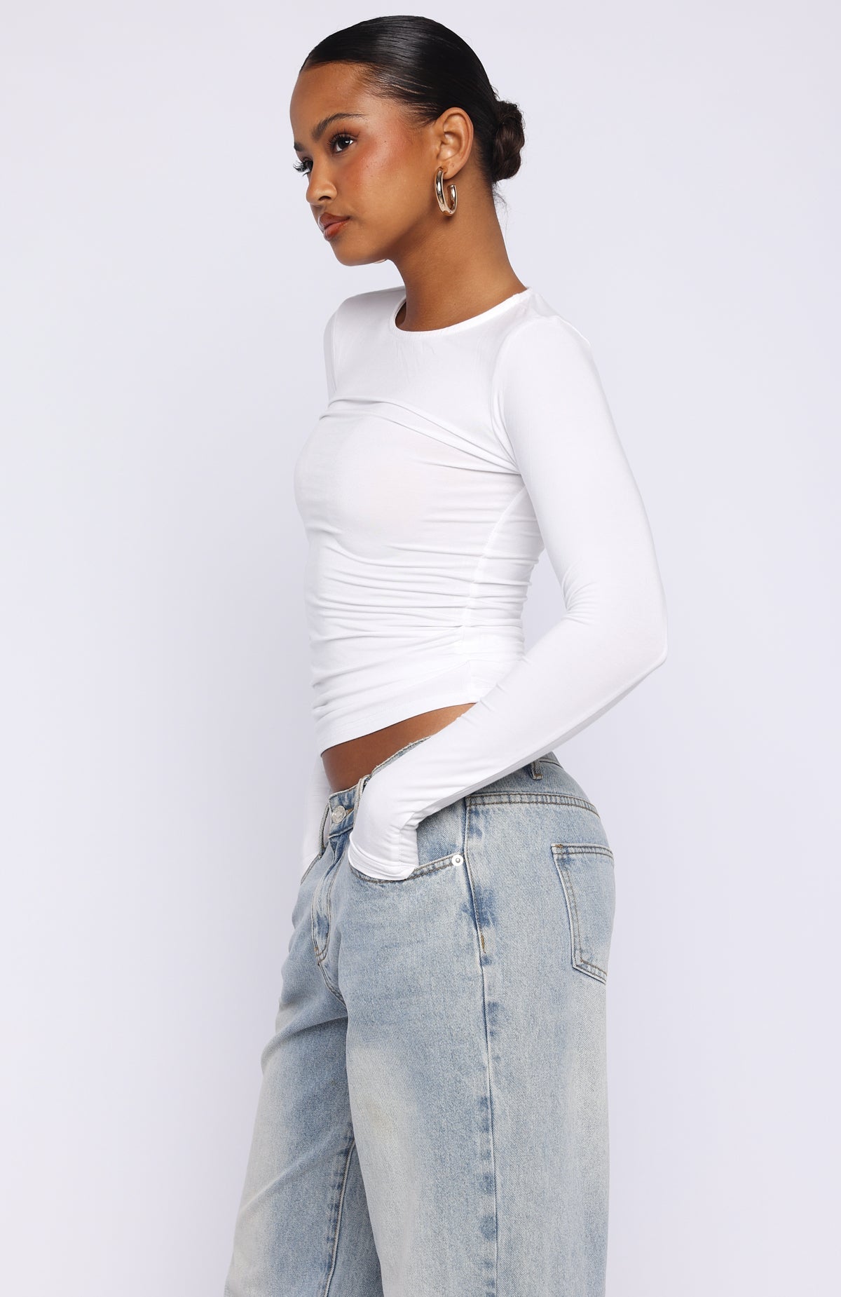 White Fox Only For Tonight Long Sleeve Top White