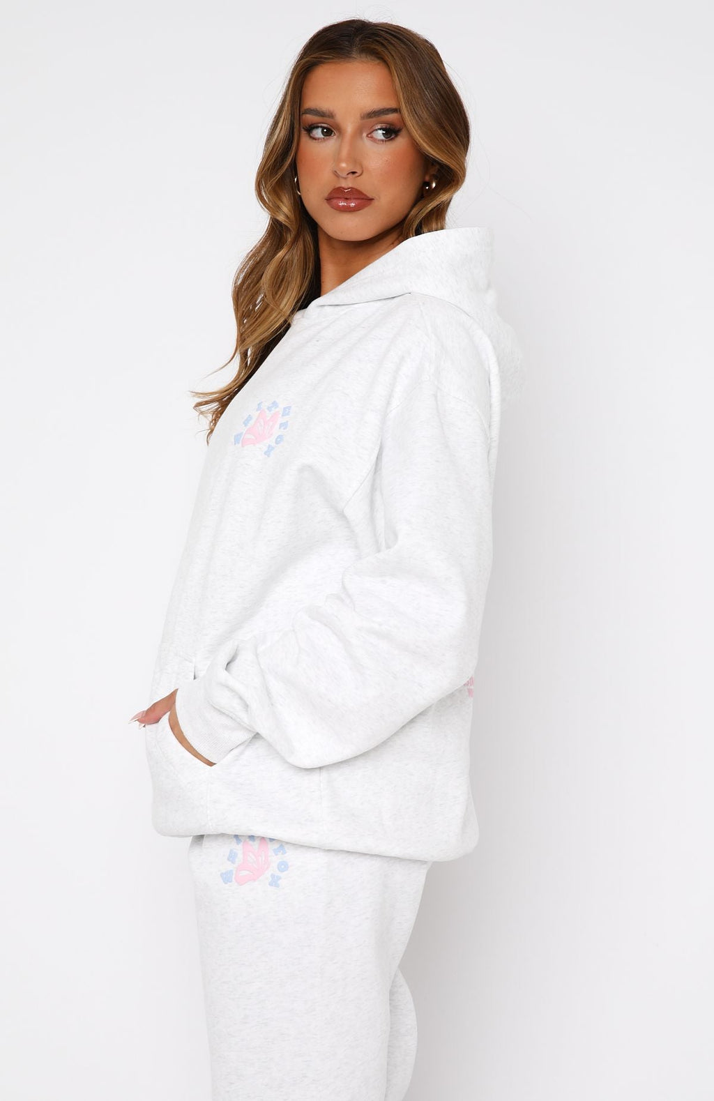 White Fox Give You The Best Oversized Hoodie Grey Marle