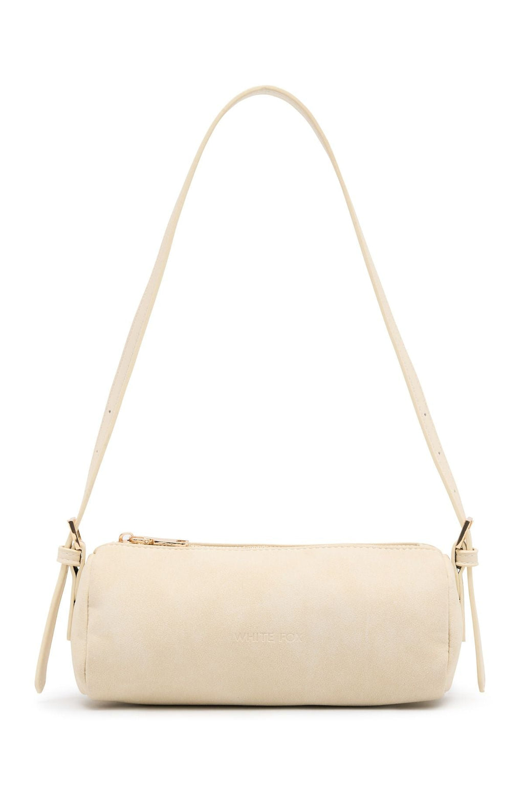 White Fox Gannon Shoulder Bag Bone Faux Suede