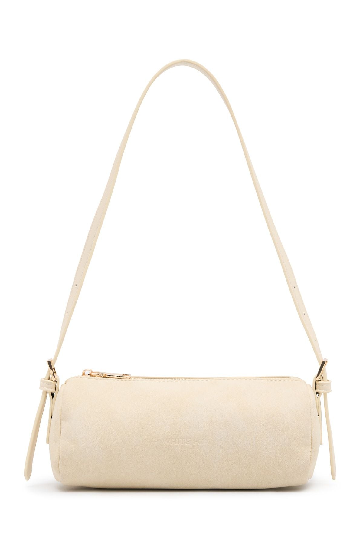 White Fox Gannon Shoulder Bag Bone Faux Suede
