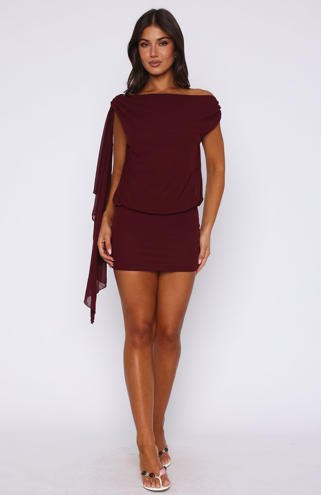 White Fox Sicilian Dreams Mini Dress Wine