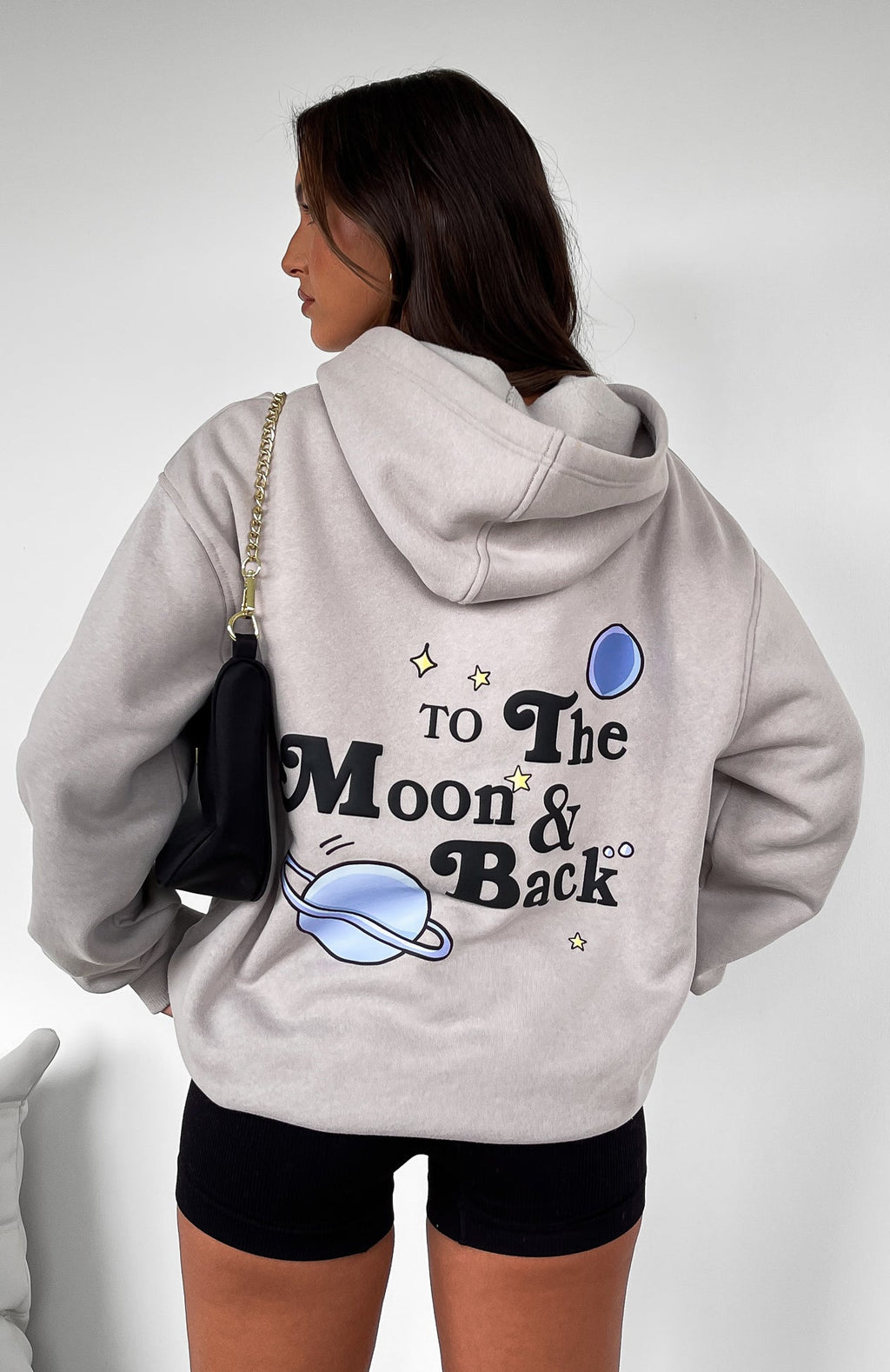 White Fox To The Moon Oversized Hoodie Lunar