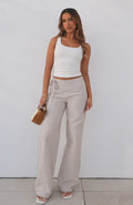 White Fox Won't Look Back Pants Beige