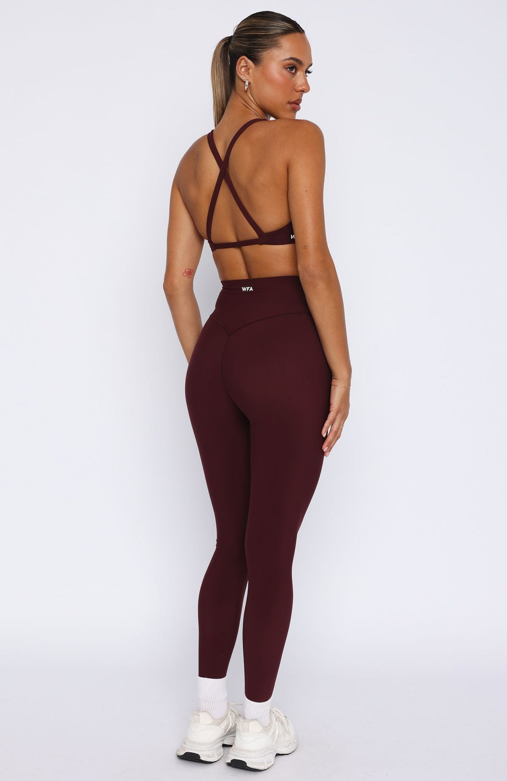 White Fox Go Getter High Waisted Leggings Merlot