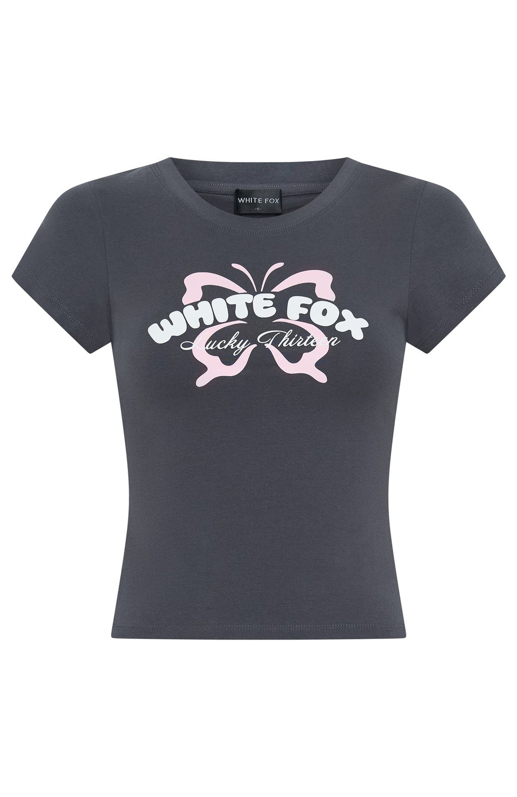 White Fox Lucky Thirteen Audrina Baby Tee Volcanic
