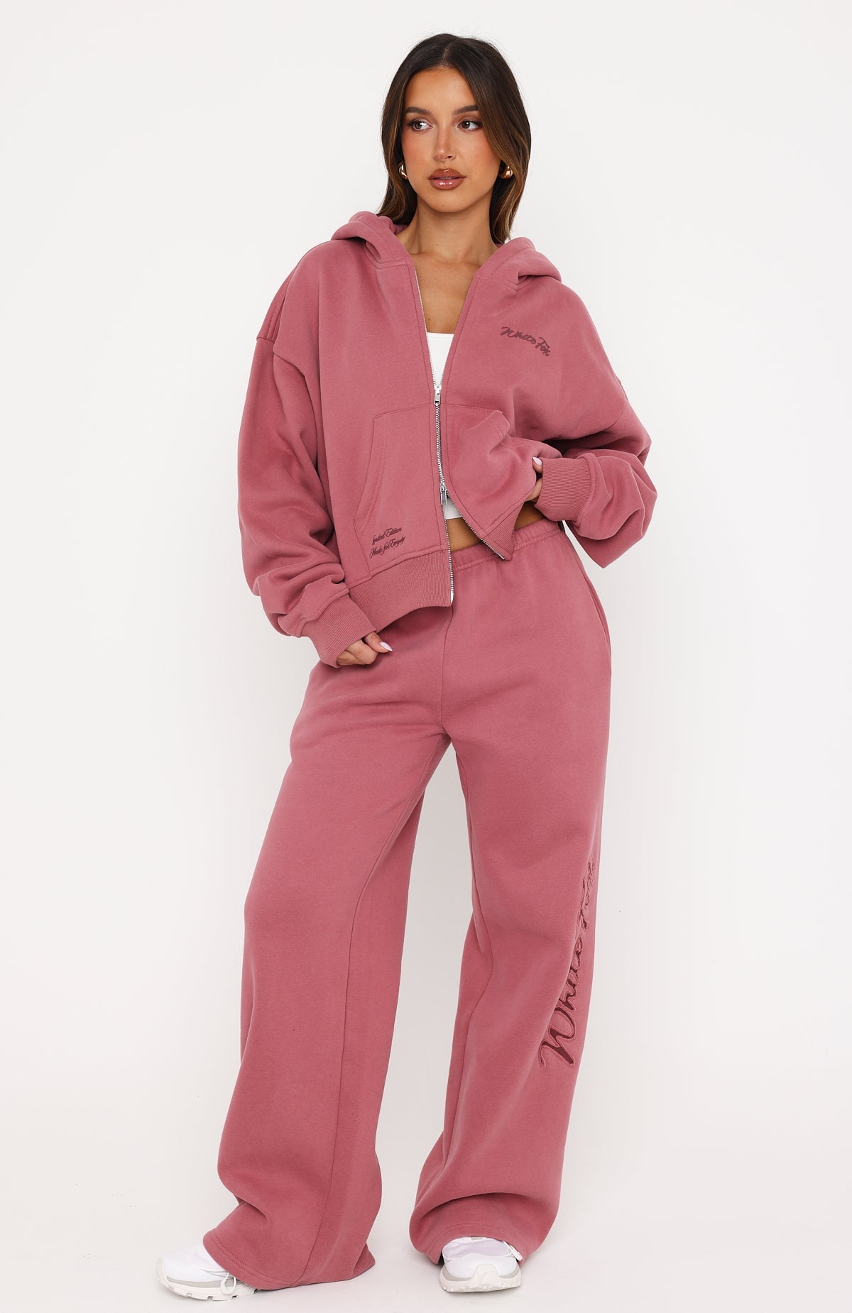 White Fox Studio 17 Willa Wide Leg Sweatpants Dusty Plum