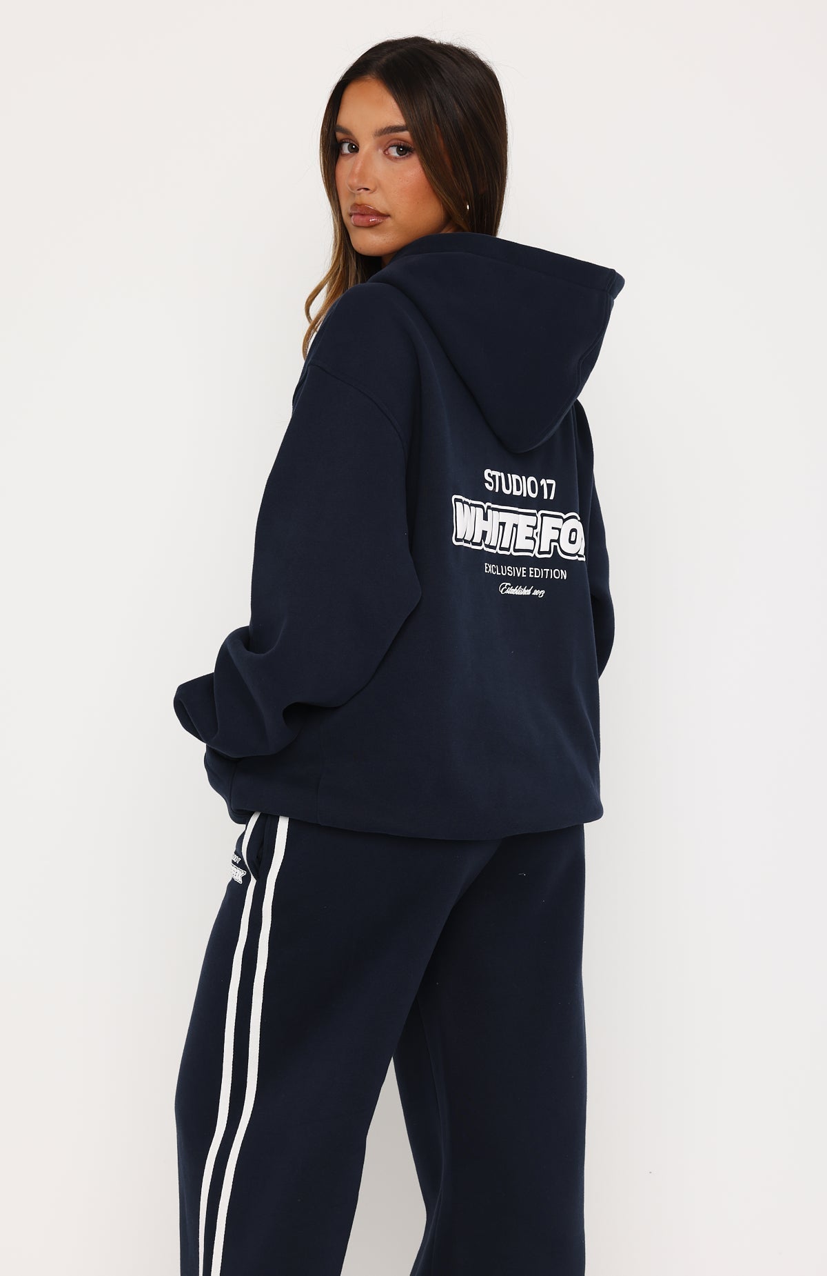 White Fox Studio 17 Spencer Oversized Hoodie Navy