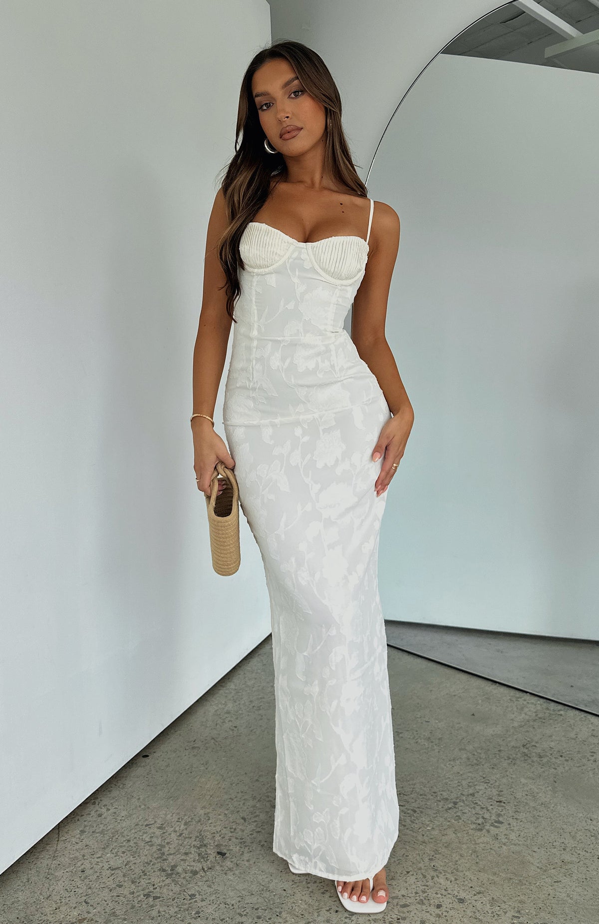 White Fox Poppy Dream Maxi Dress Cream