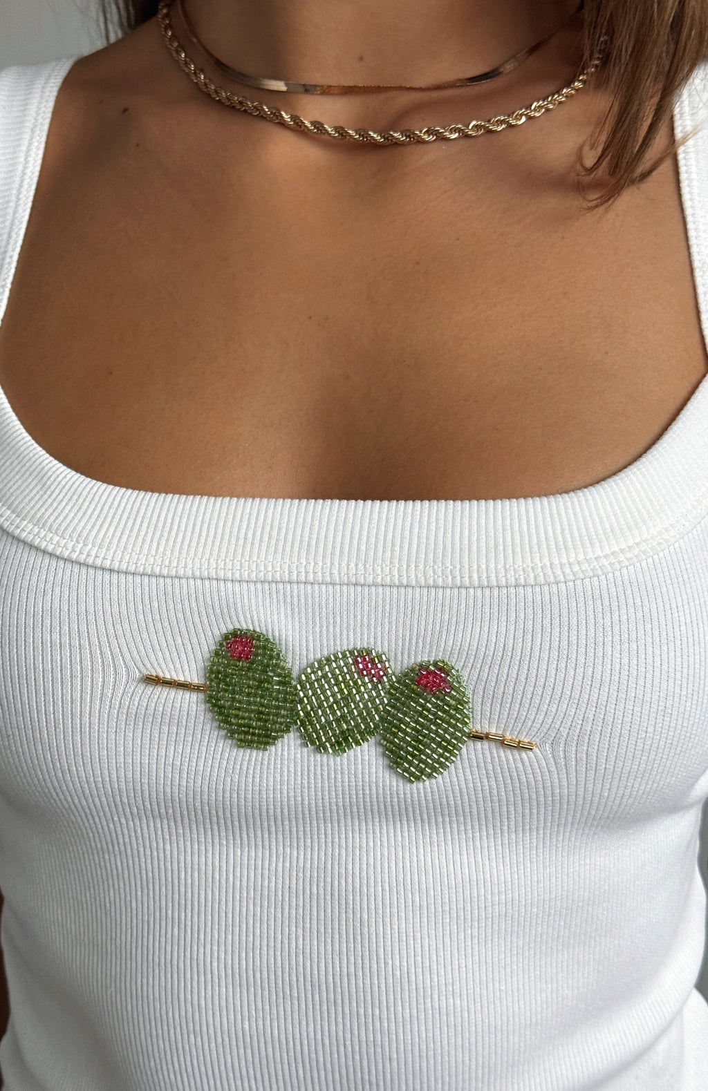 White Fox Olive Girly Tank Top White