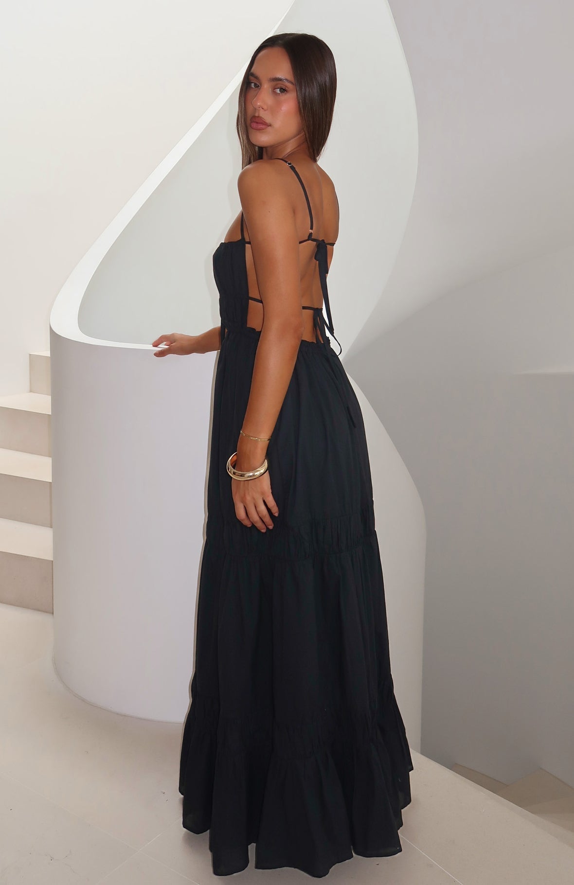 White Fox Rumour Has It Maxi Dress Black