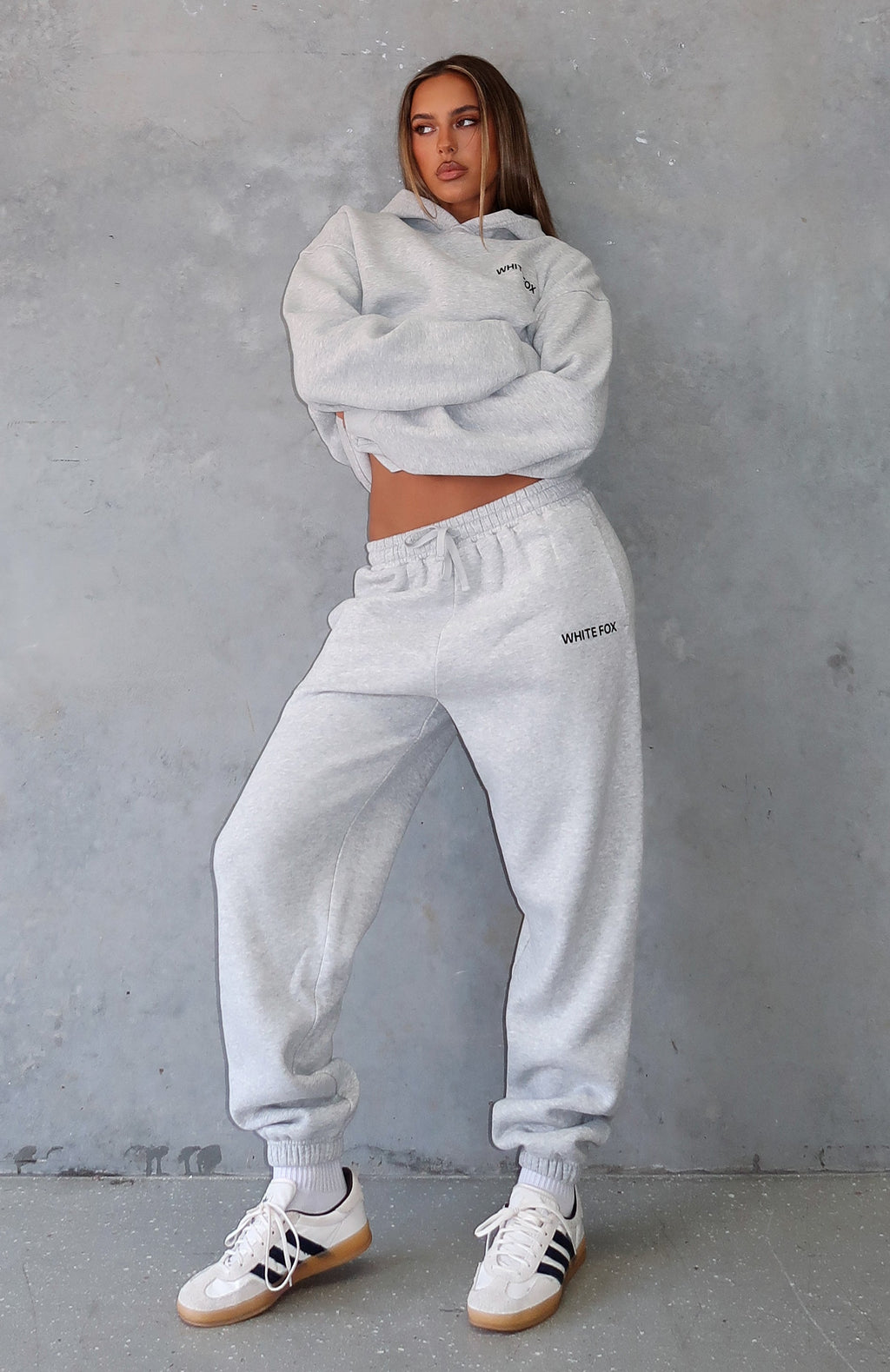 White Fox Core Classic Sweatpants Dark Grey Marle