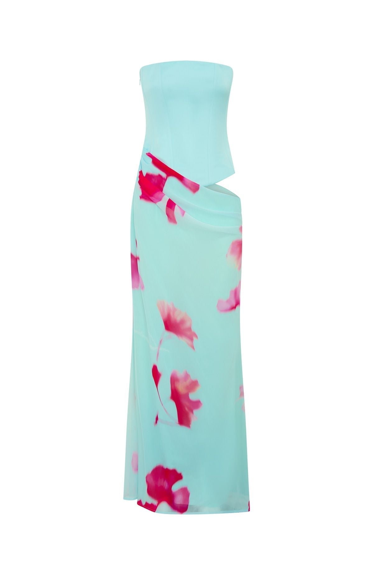White Fox Peach Fizz Strapless Maxi Dress Amalfi Muse