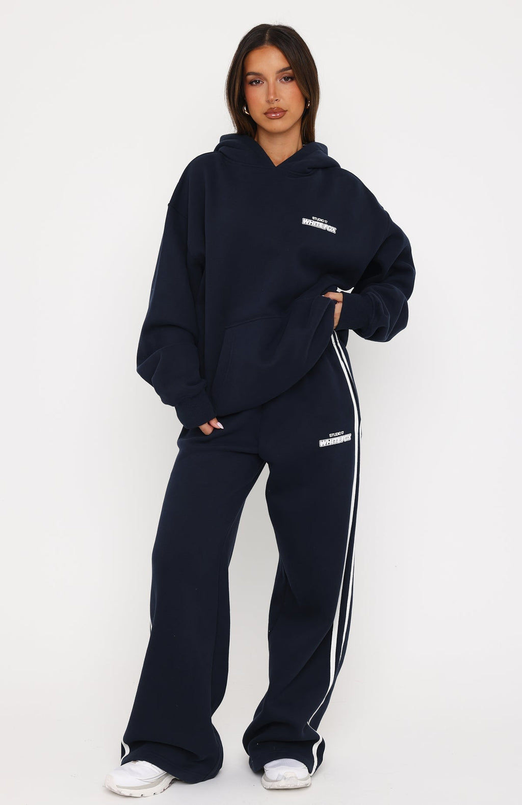 White Fox Studio 17 Spencer Oversized Hoodie Navy