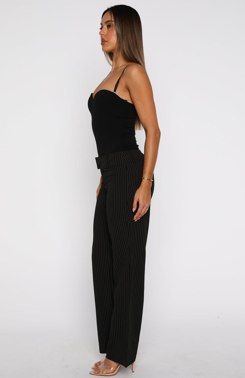 White Fox Claim You As Mine Pants Black Pinstripe