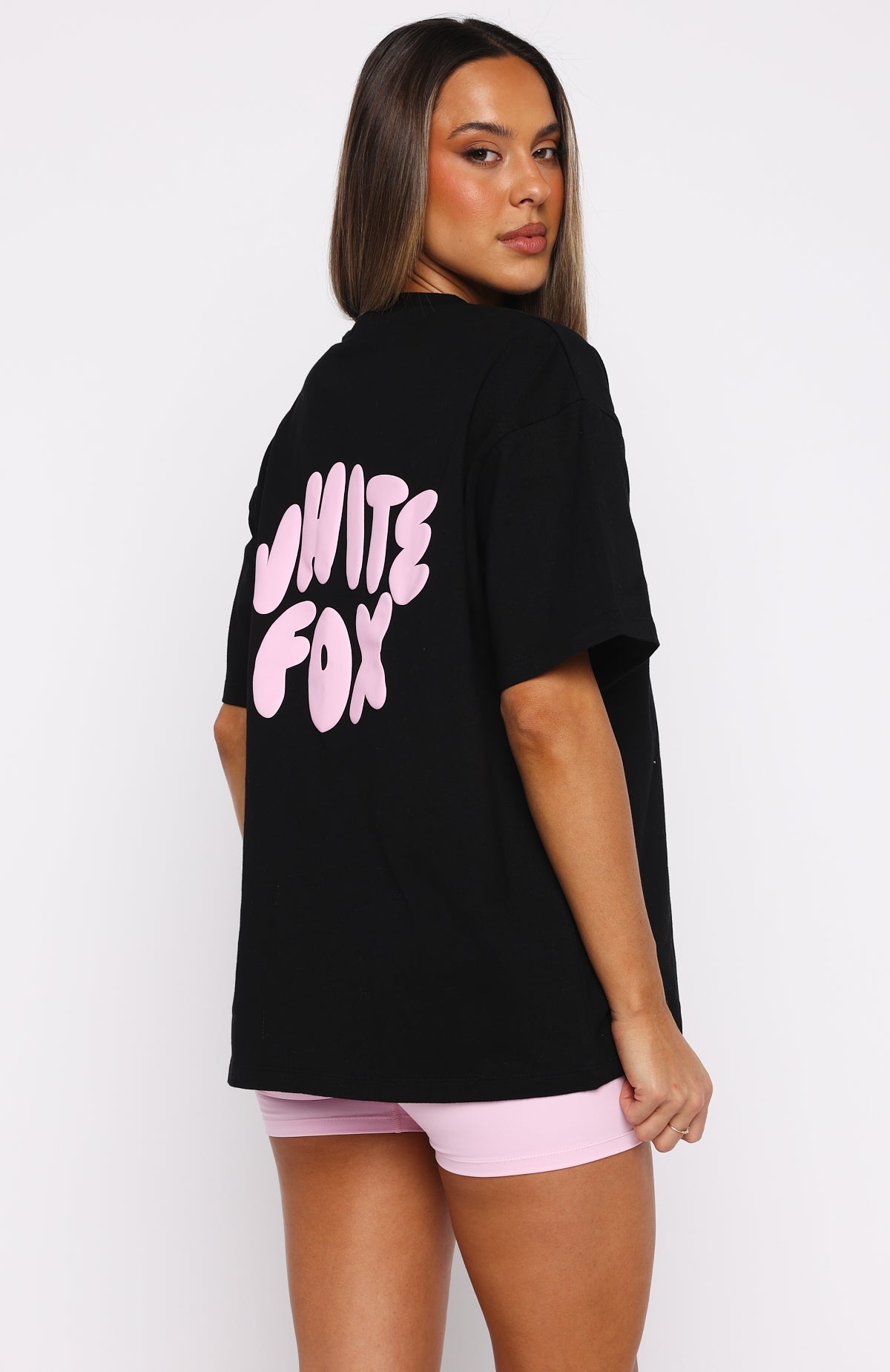 White Fox Club 14 Allie Oversized Tee Black