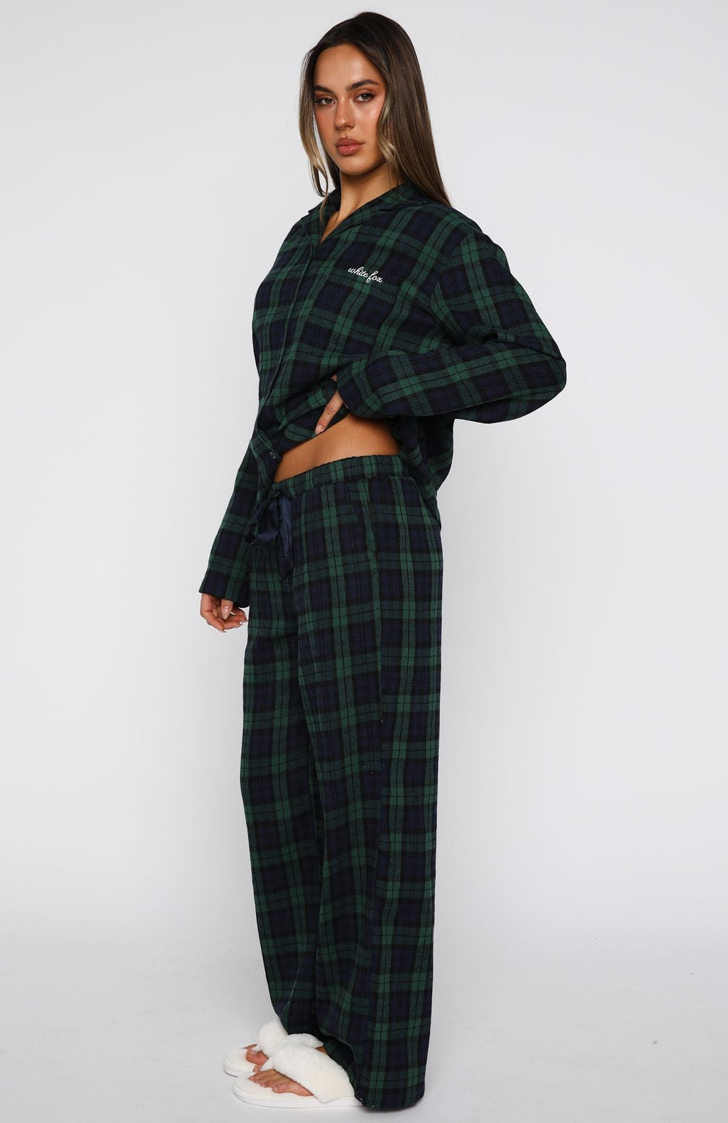 White Fox That Time Of Year Pyjama Pants Green/Navy