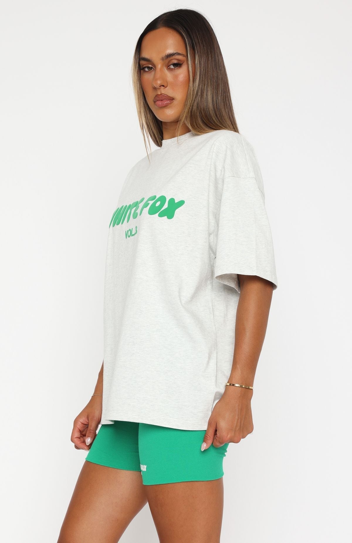 White Fox Offstage Oversized Tee Glacier Grey