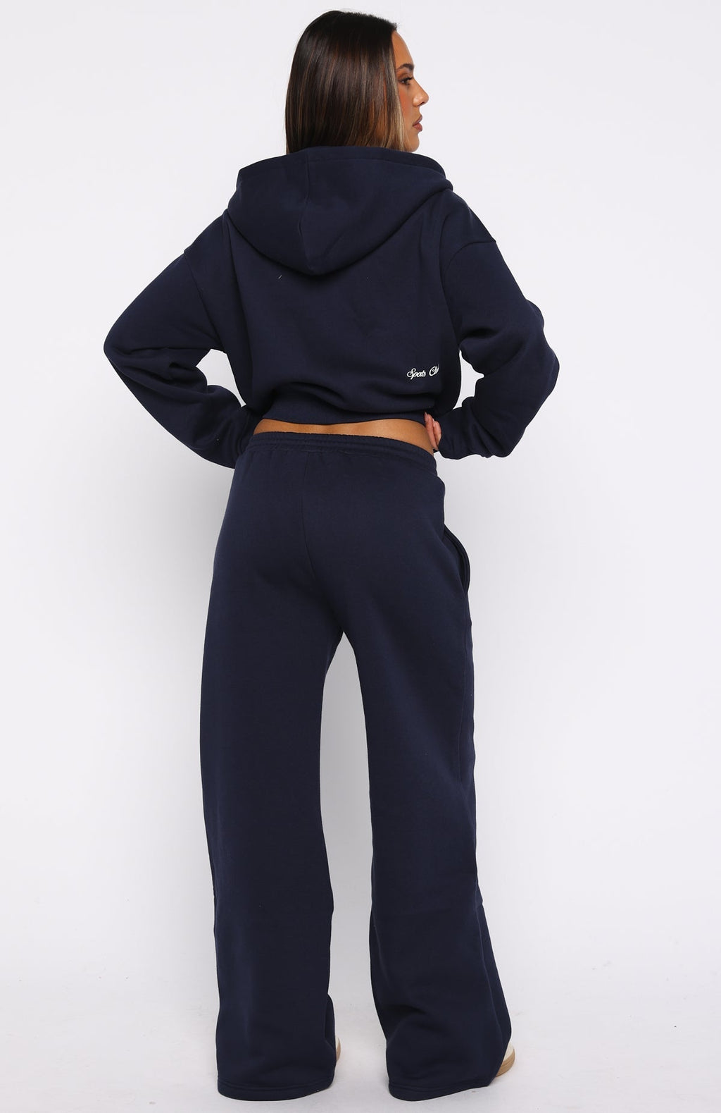 White Fox Club 14 Allie Wide Leg Sweatpants Navy
