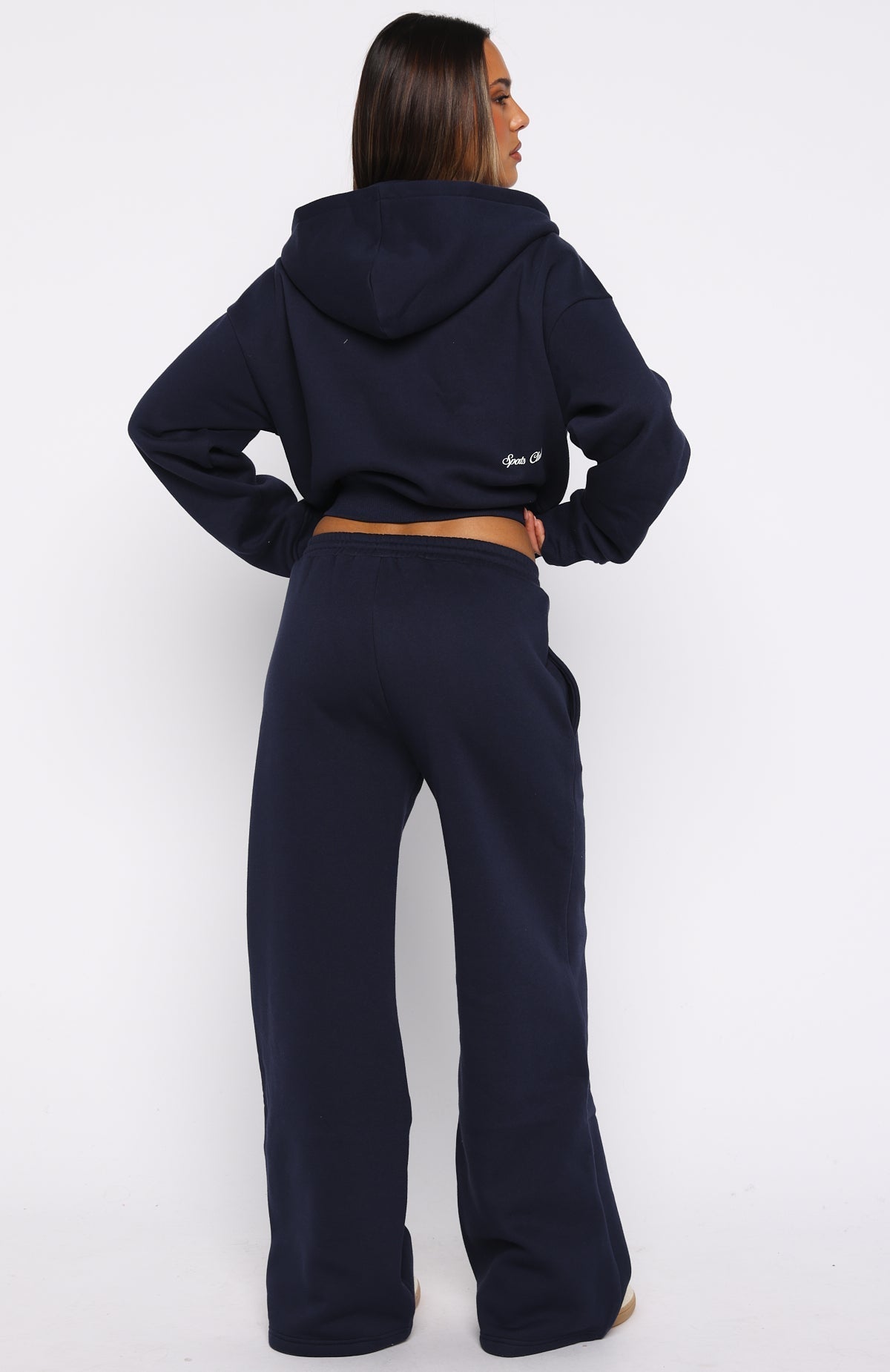 White Fox Club 14 Allie Wide Leg Sweatpants Navy