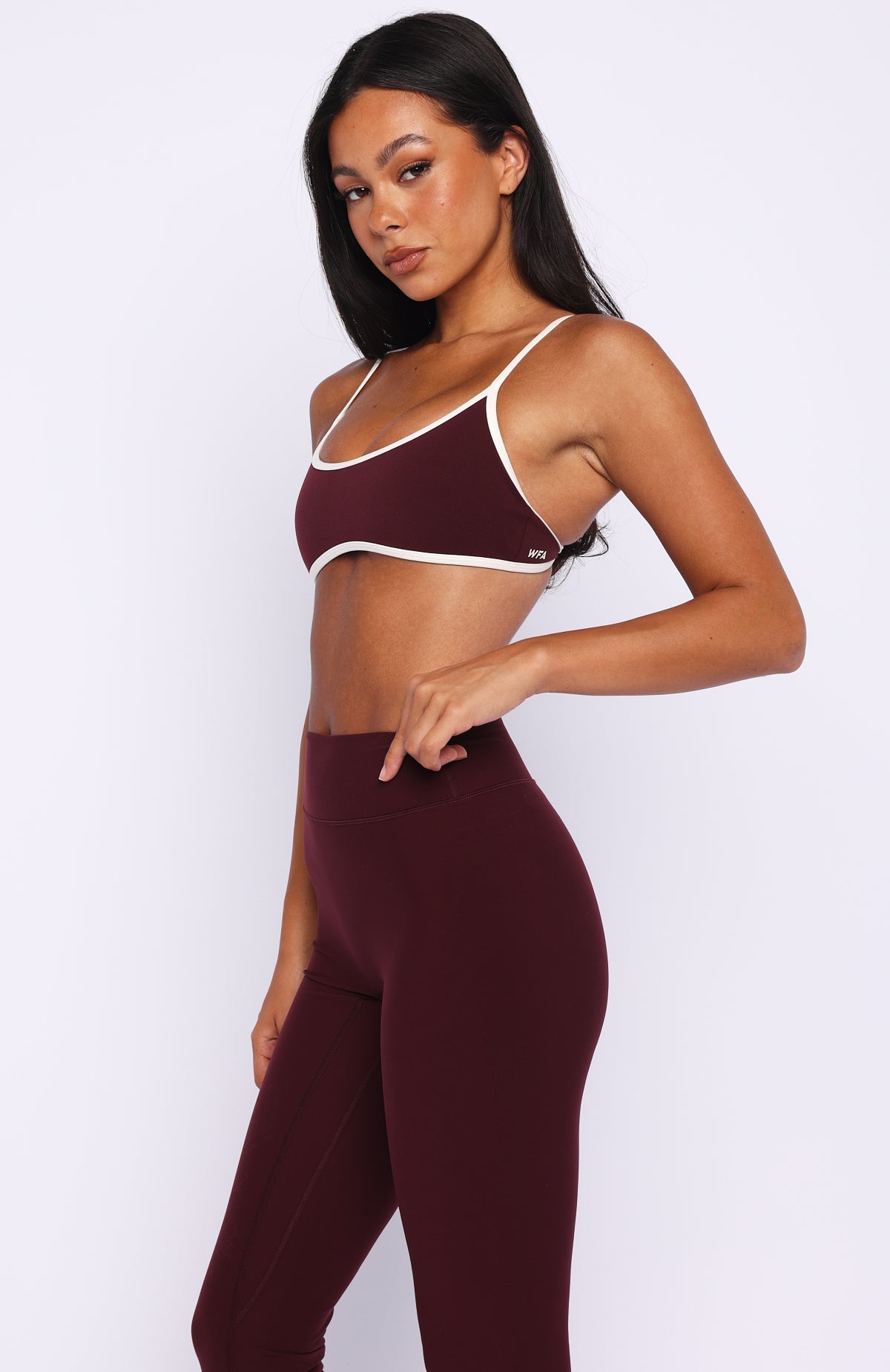 White Fox Blitz Sports Bra Merlot/Cream