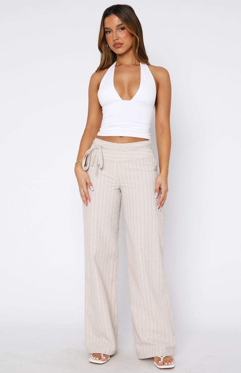 White Fox Won't Look Back Pants Beige