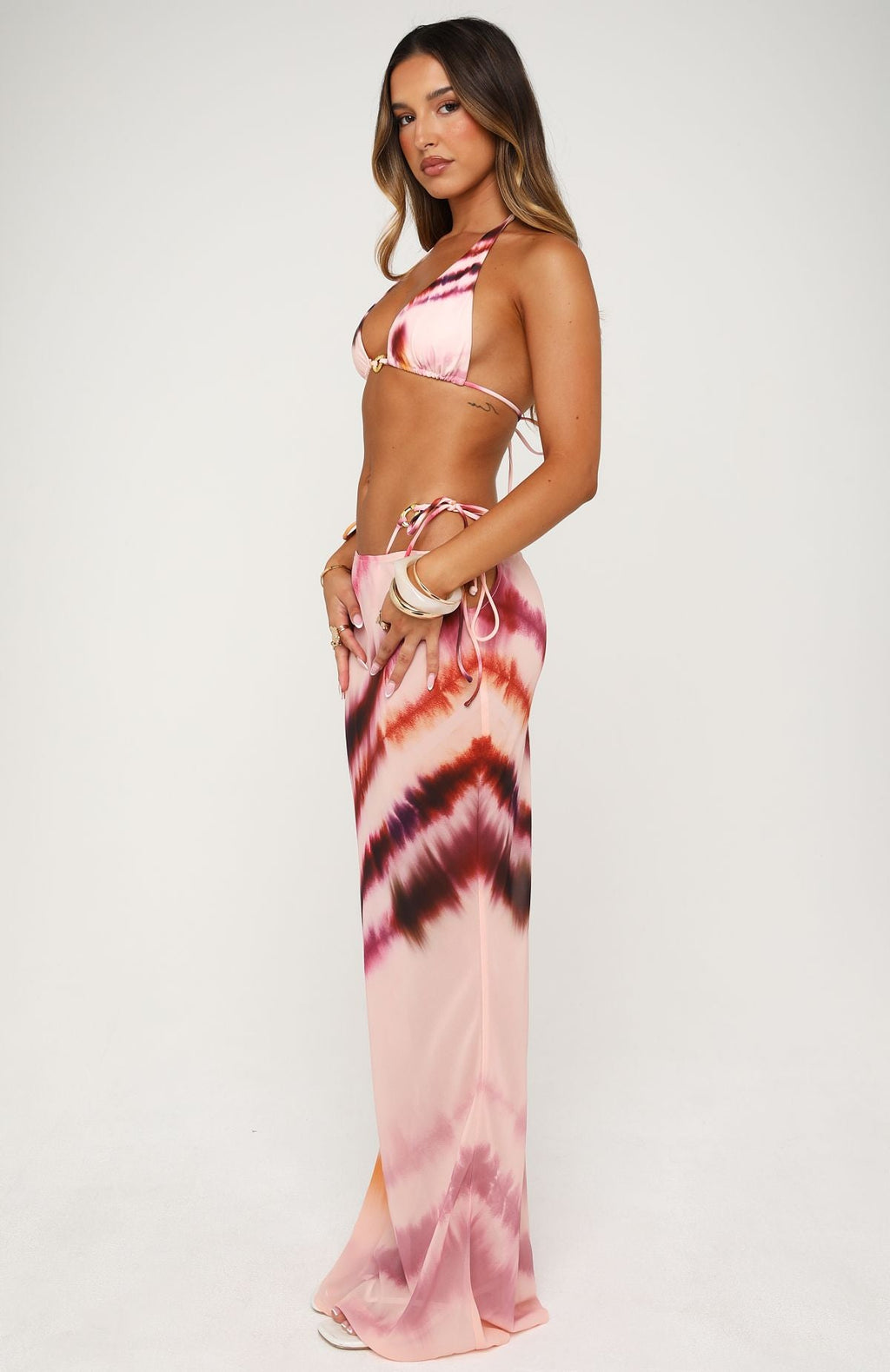 White Fox Luminous Maxi Skirt Blurred Motion