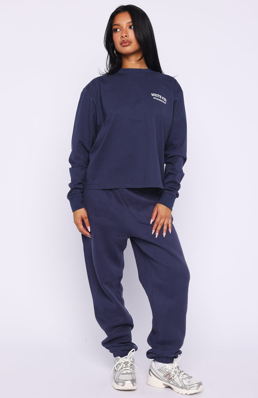 White Fox Can't Miss It Long Sleeve Tee Navy
