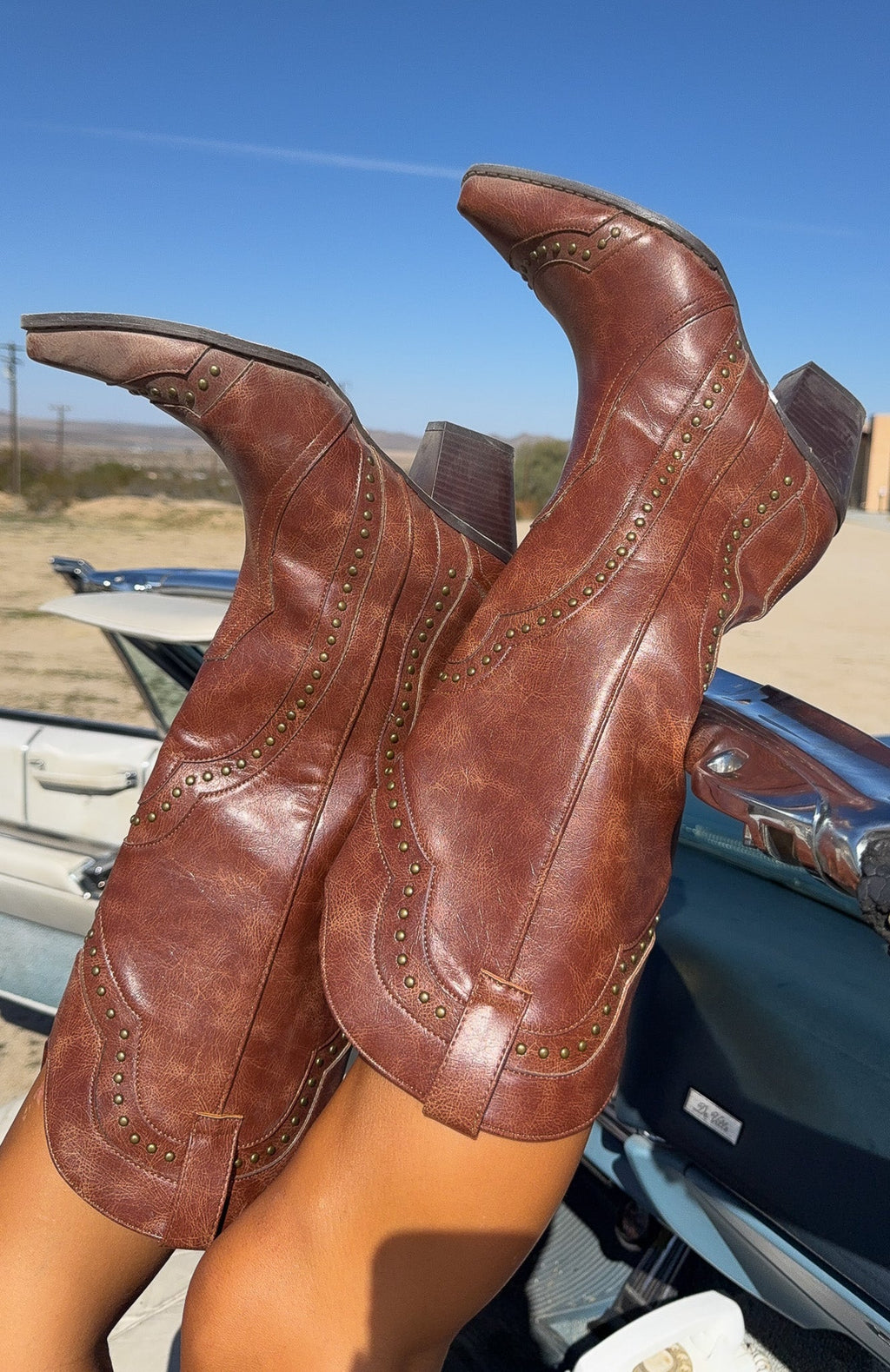 White Fox Sadie Cowboy Boots Vintage Chocolate