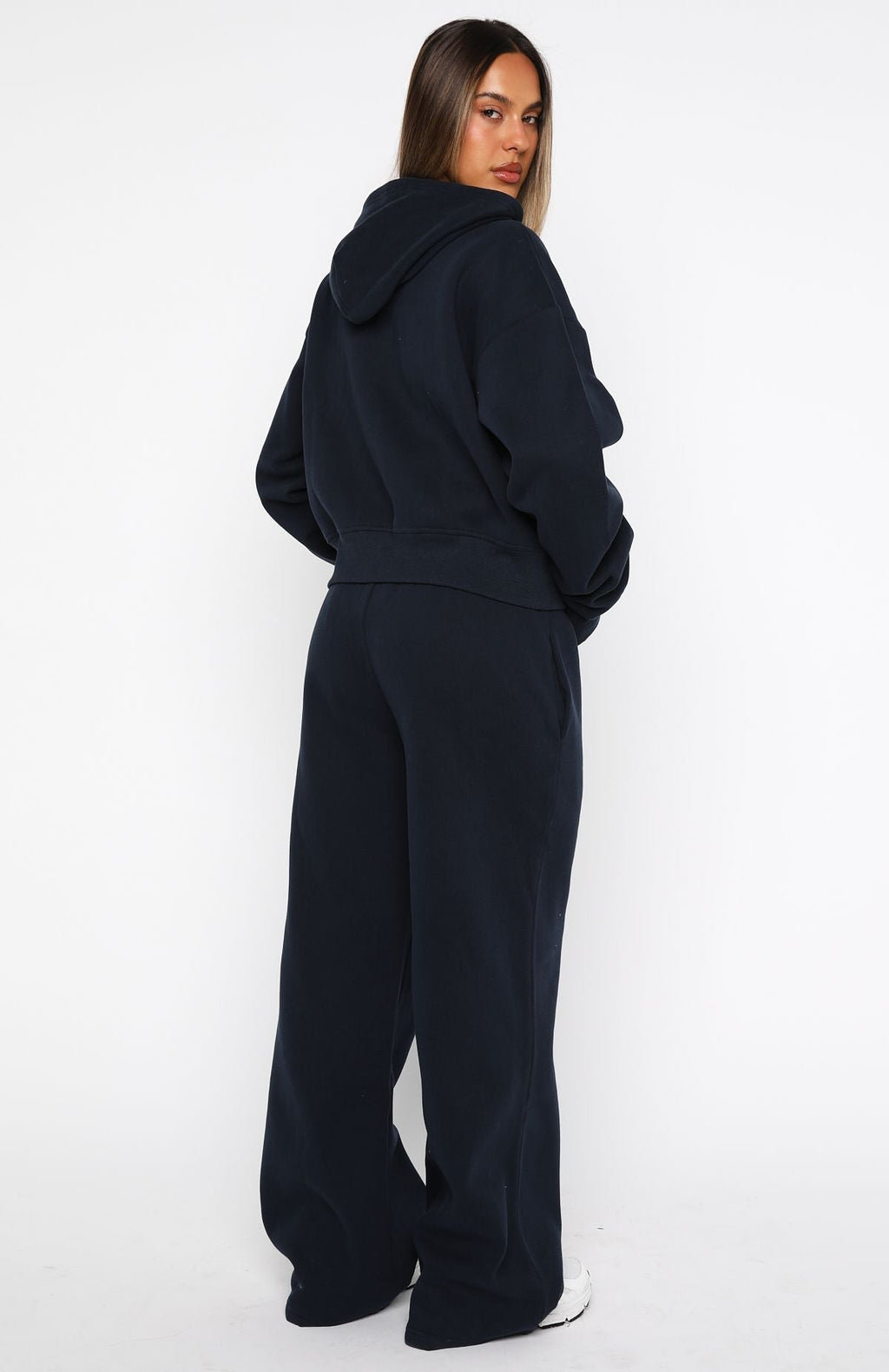 White Fox Daydreamers Madeline Wide Leg Sweatpants Navy
