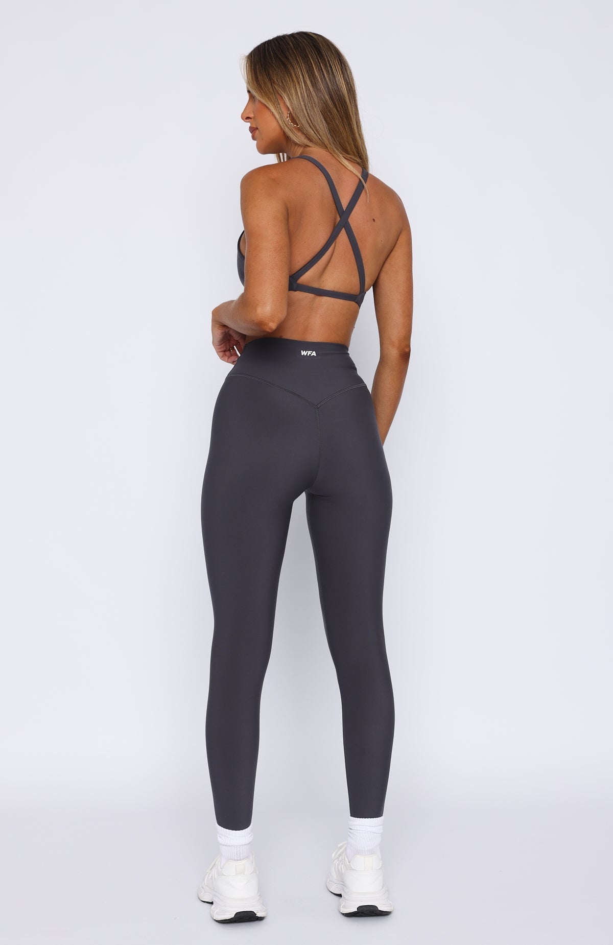 White Fox Go Getter High Waisted Leggings Charcoal