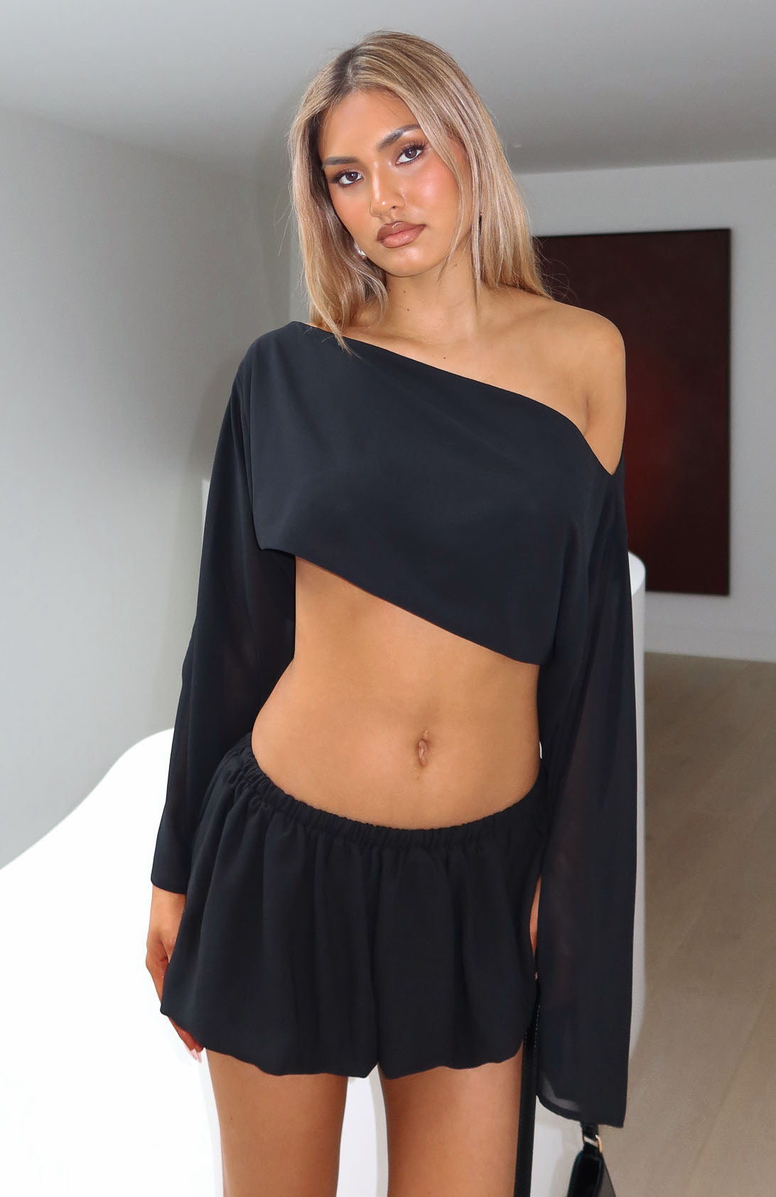 White Fox Sunkissed Memories Mini Skort Black